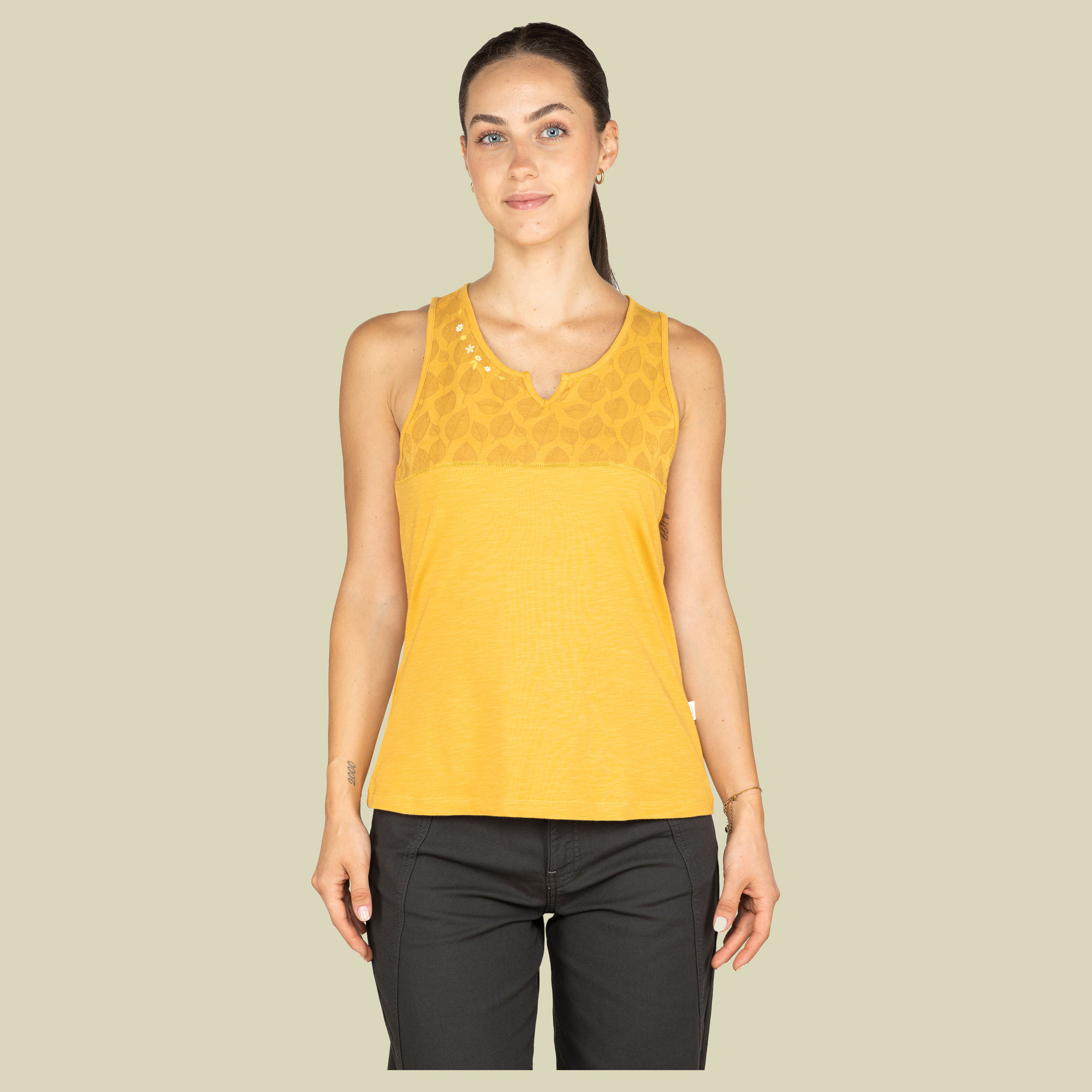 Korfu Leaves Women 42 gelb - Farbe ochre