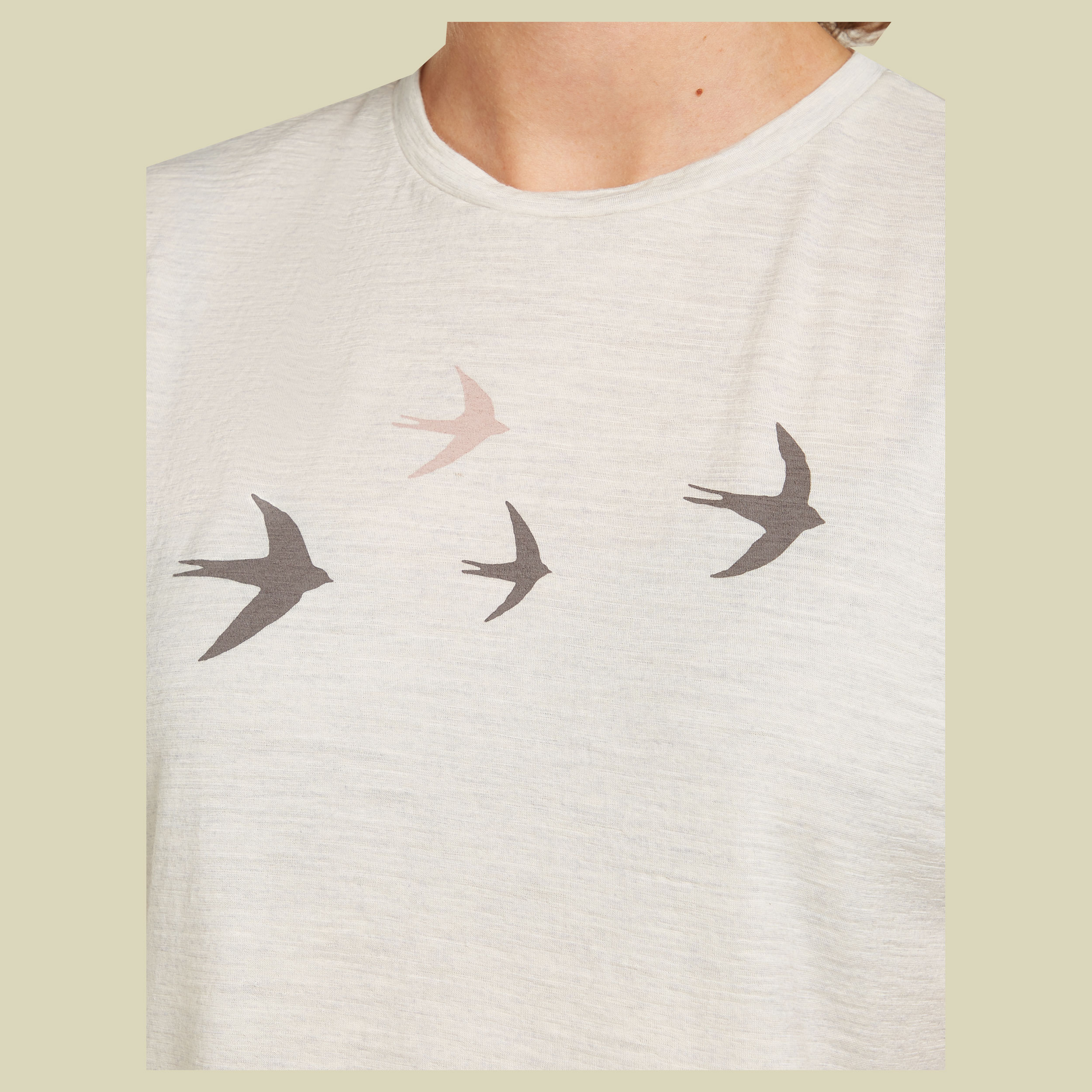 Merino 150 Tech Lite SS Tee Bird Transit Women XL beige - ecru heather