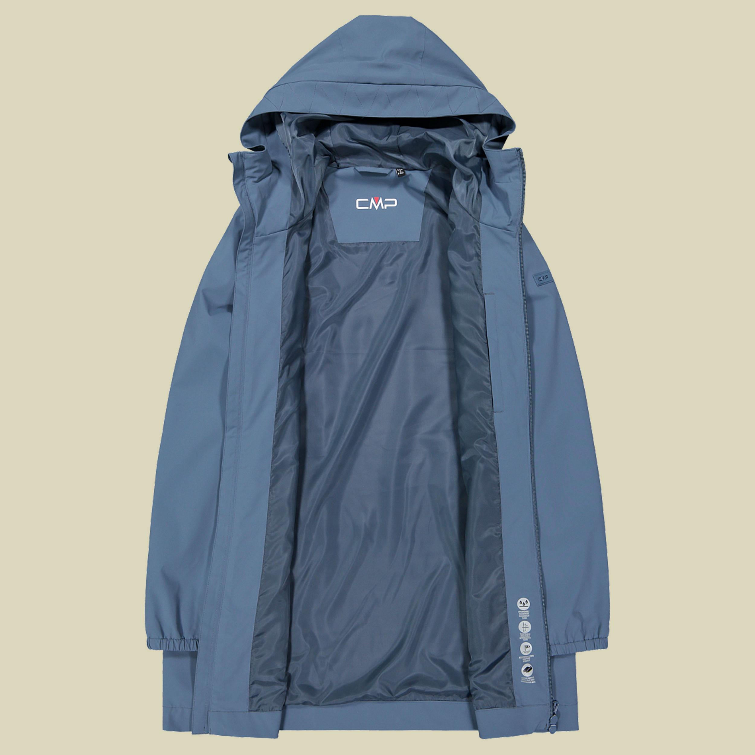 Woman Jacket Fix Hood 48 blau - Farbe space
