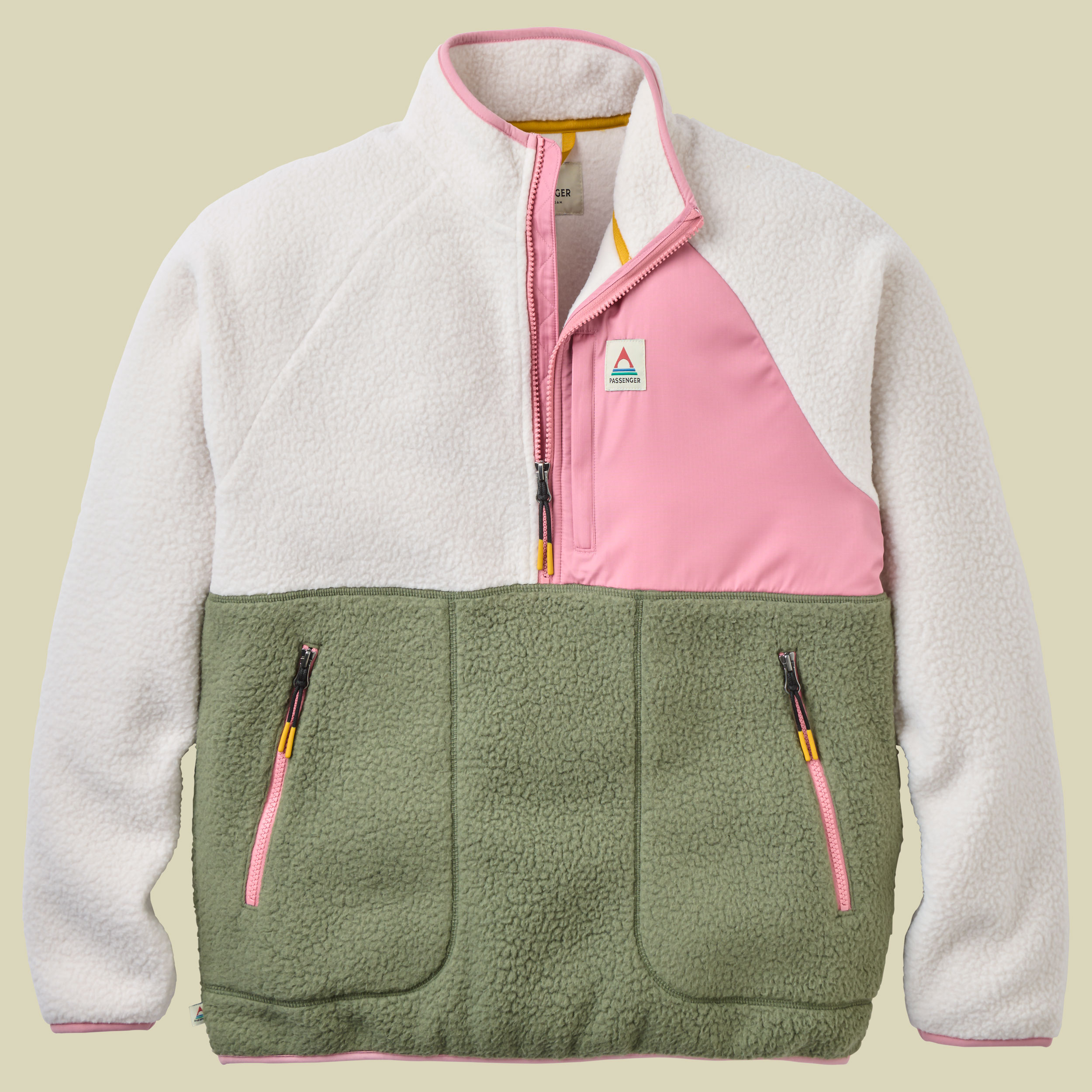 Home Sherpa Fleece Women XS dusty olive/white sand
