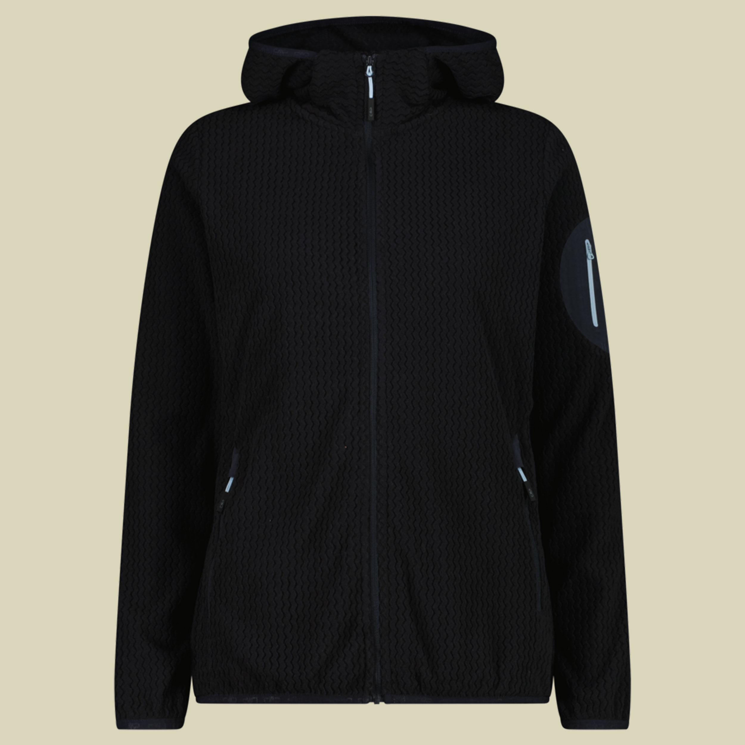 Jacket Fix Hood Knitted Zig Zag Women 36H1286 38 grau - anthracite