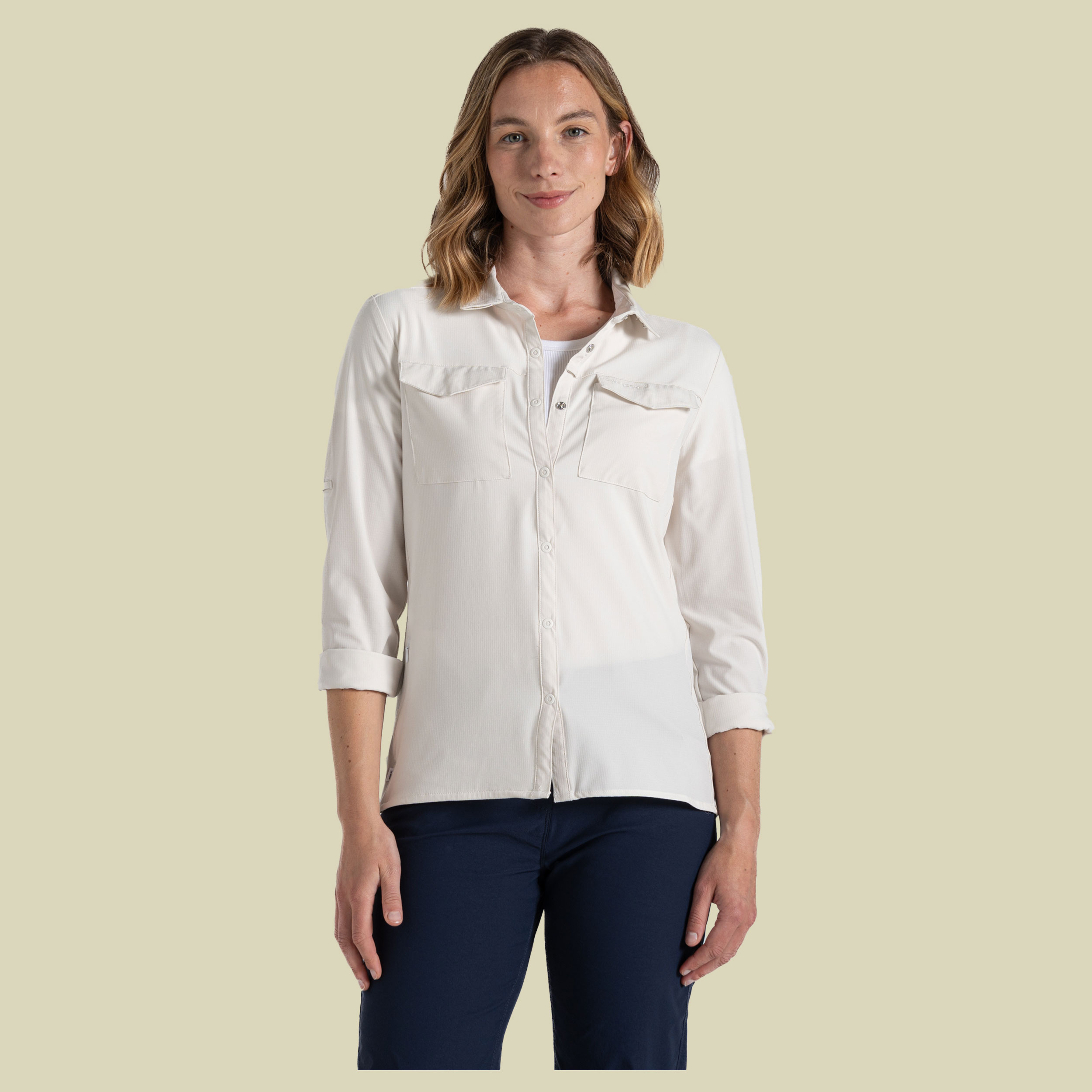 NosiLife Pro Long Sleeved Shirt V Women 44 beige - sea salt (UK 18)