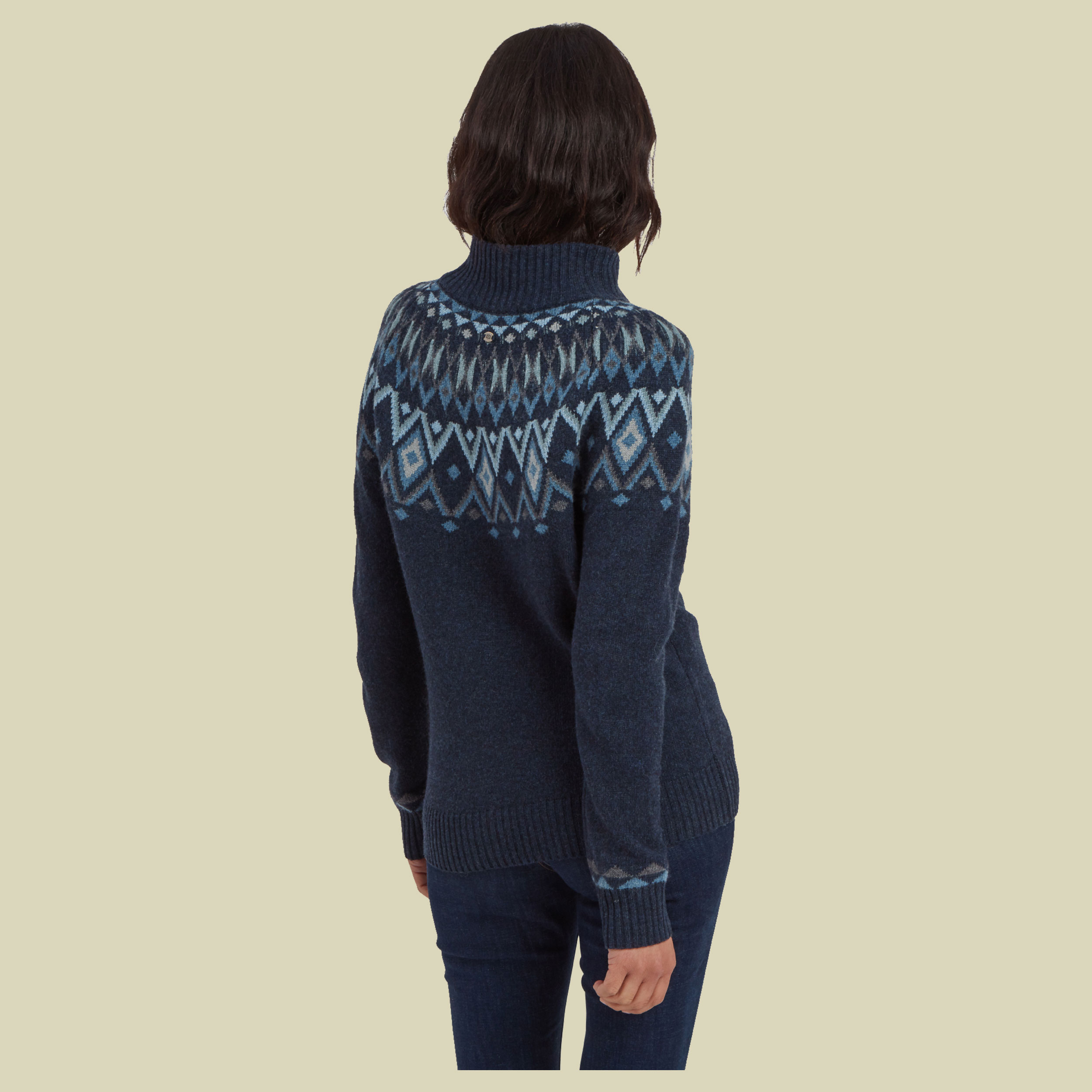 Indu Mock Neck Women blau L - rathee blue