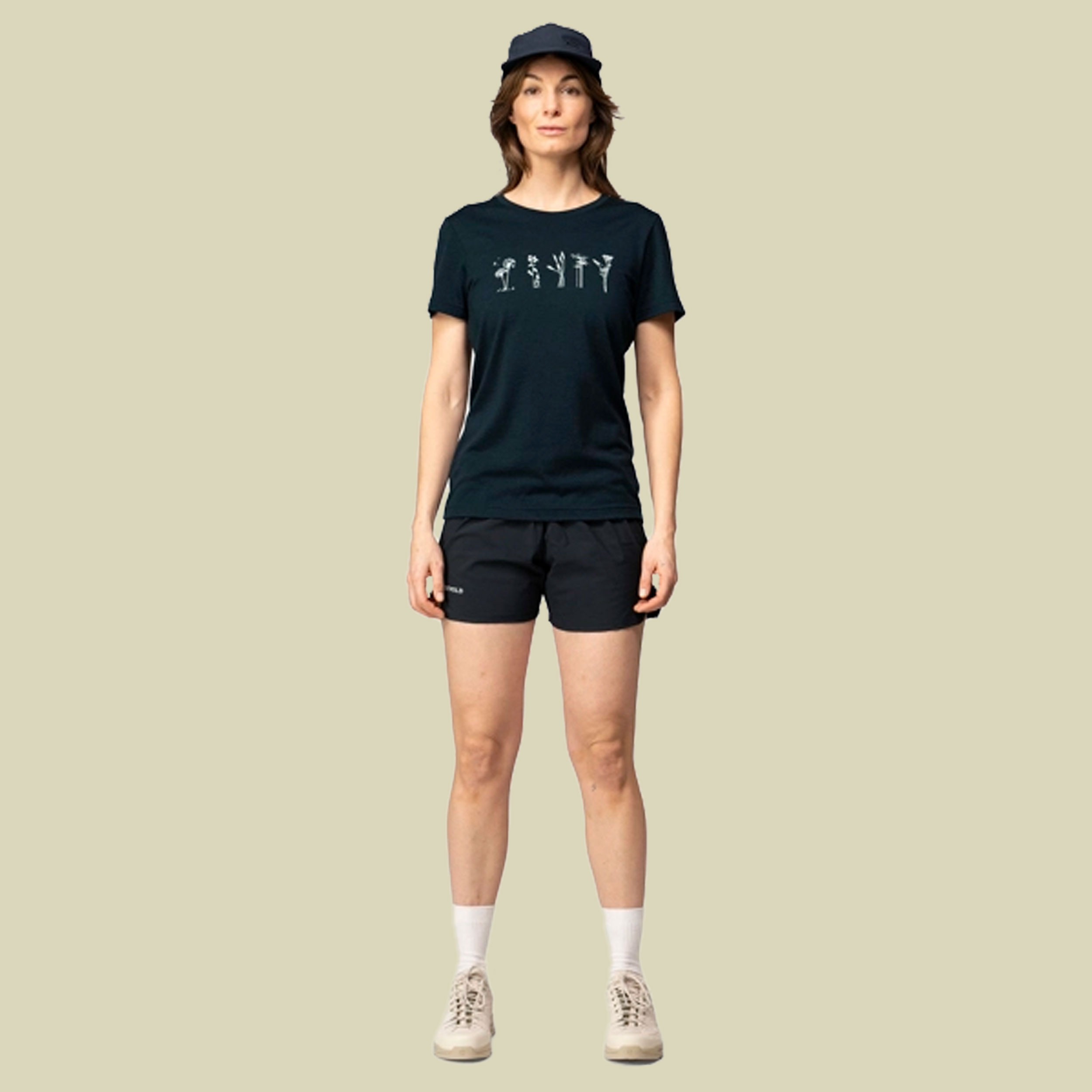 Classic Flowers Tee Woman XS schwarz - ink