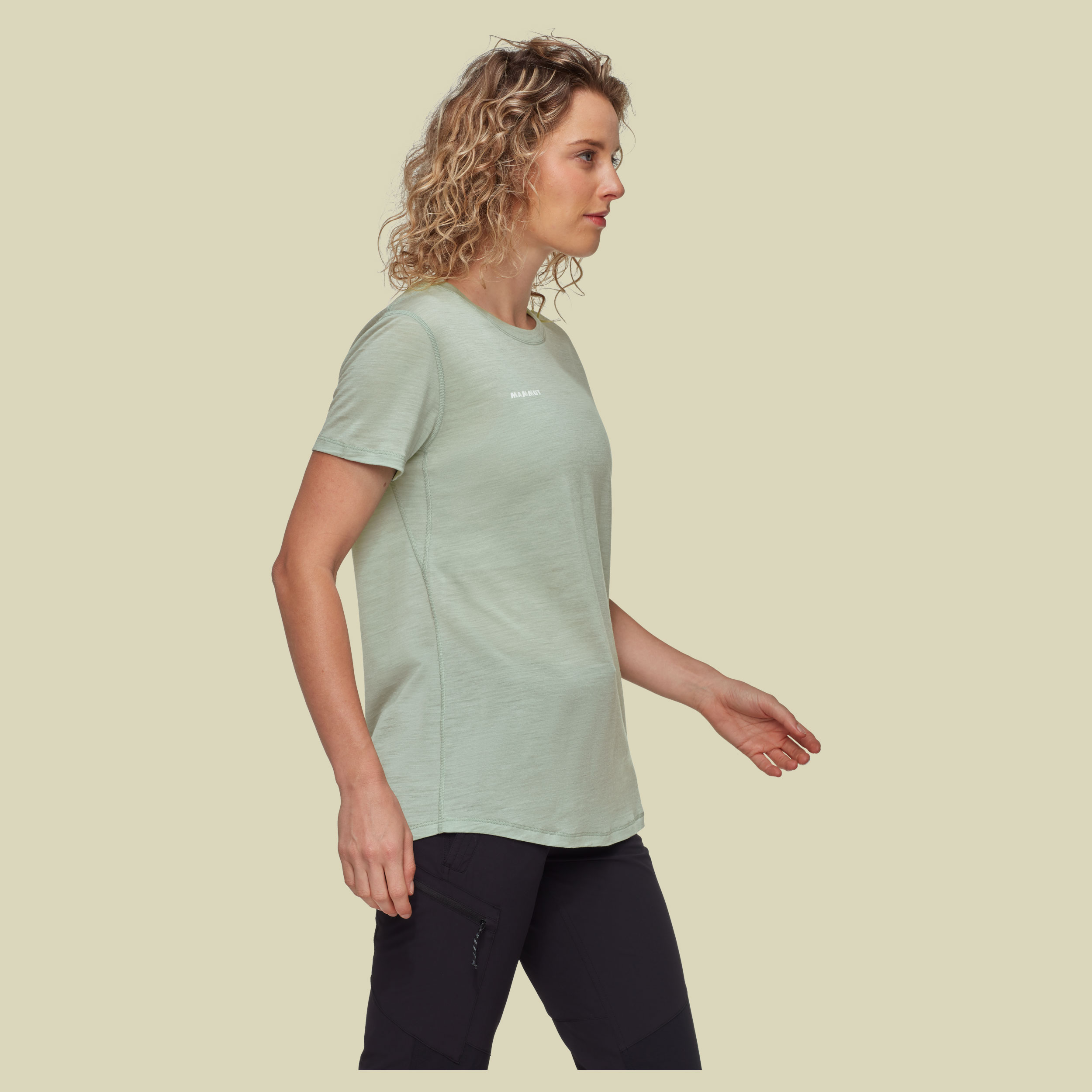Tree Wool FL T-Shirt Women L silver sage melange - grün