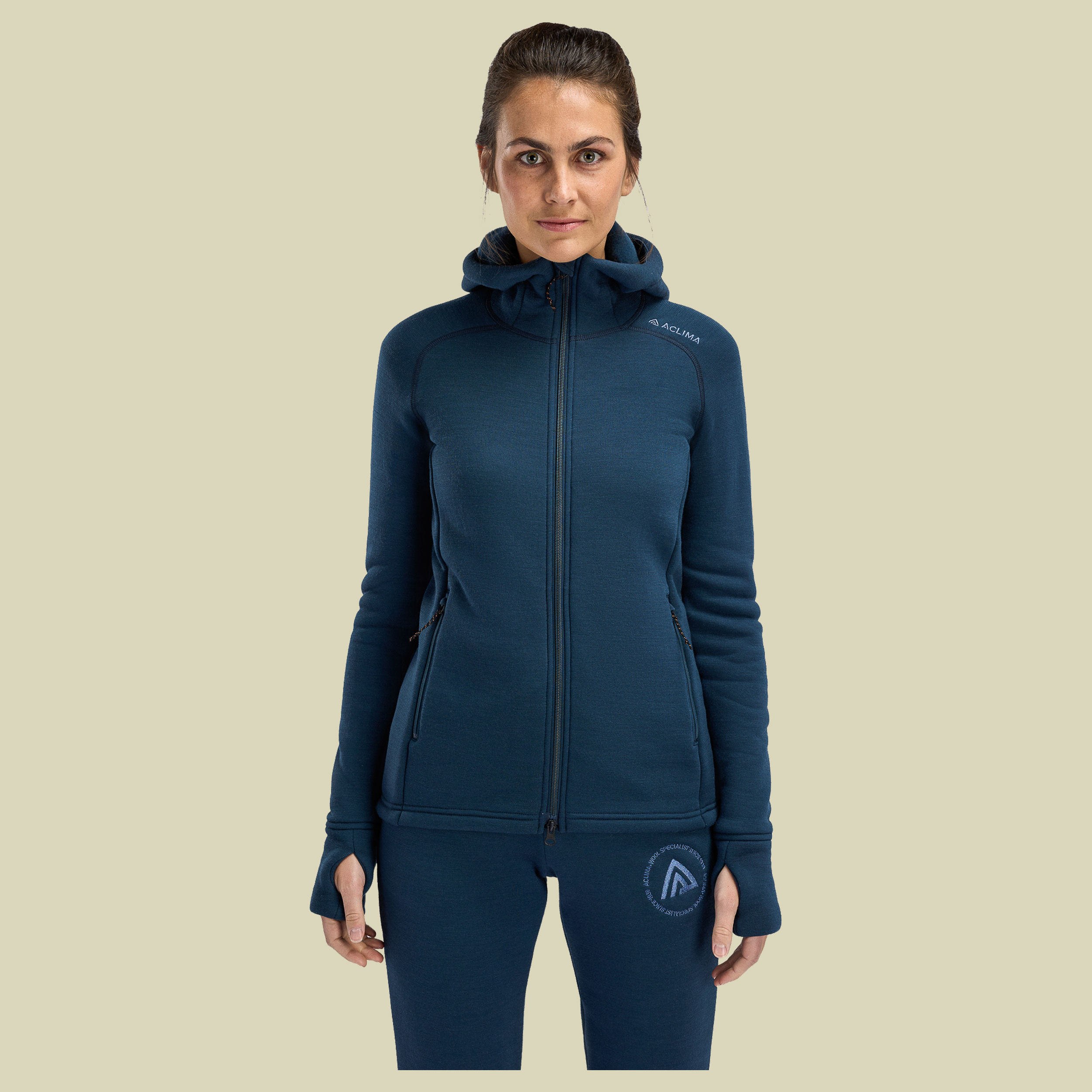 FleeceWool Hoded Jacket Women XL Midnight Navy