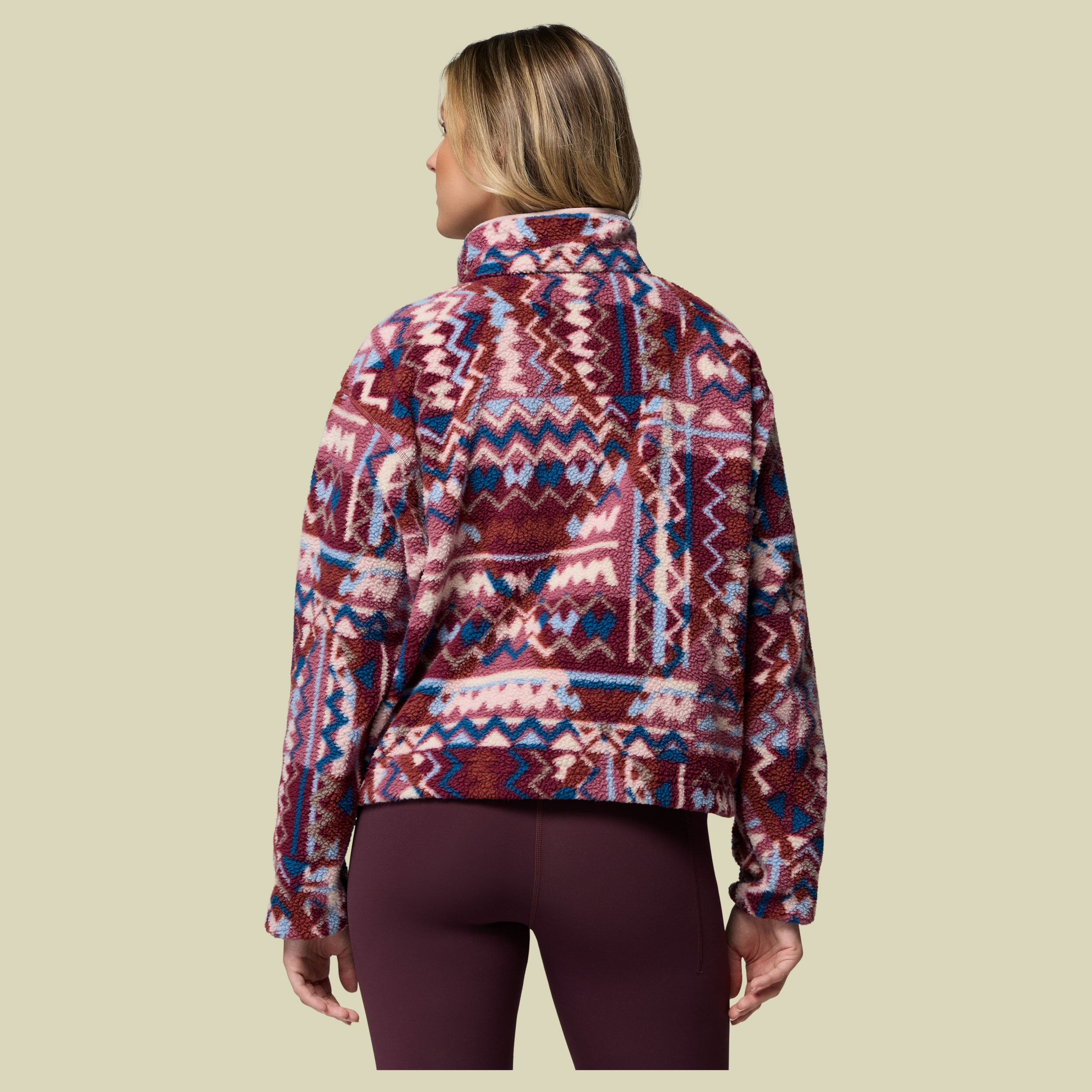 Helvetia II Printed Cropped Half Snap Women XL lila2 - antique mauve, geomix