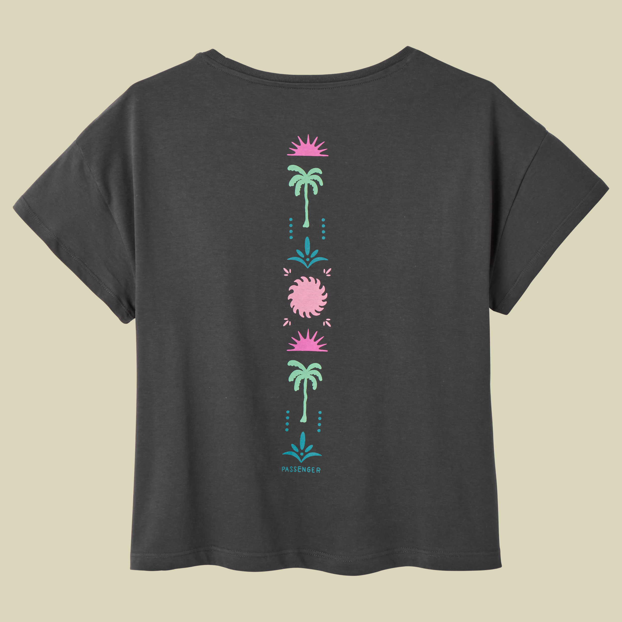 Stack Pocket T-Shirt Women L schwarz - faded black