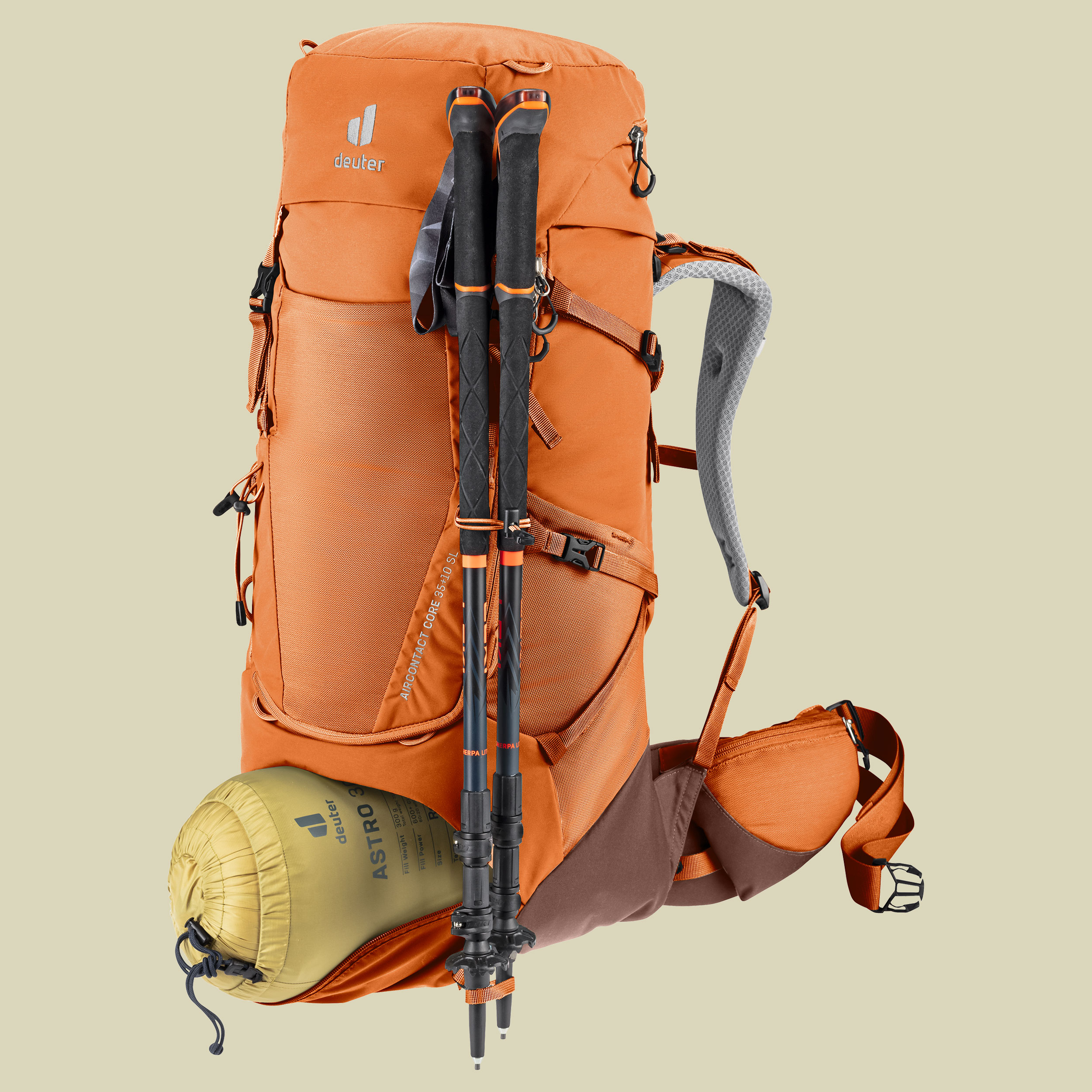 Aircontact Core 35+10 SL braun 35 L + 10 L - Farbe chestnut-umbrau