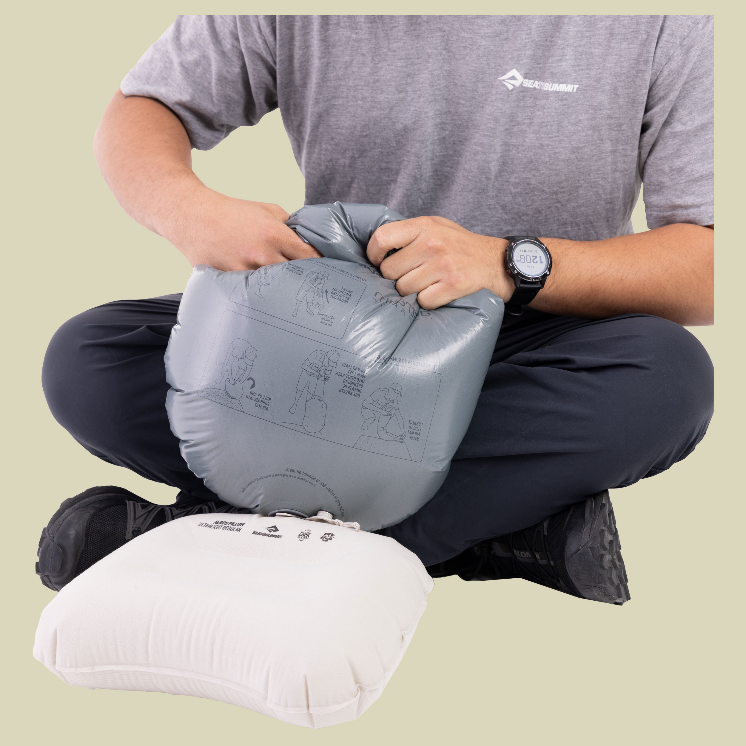 Aeros Ultralight Pillow large grau - Farbe moonstruck