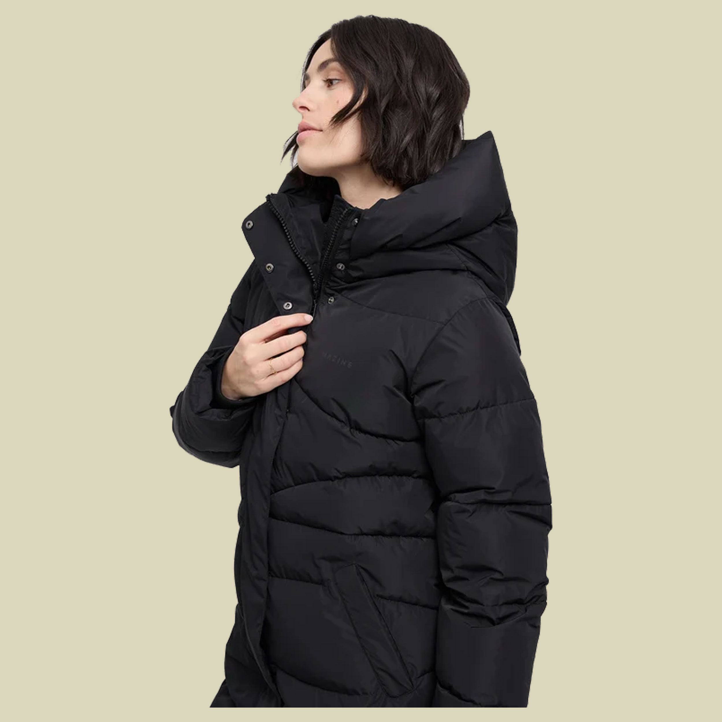 Waves Quilt Puffer Coat Women XS schwarz - black