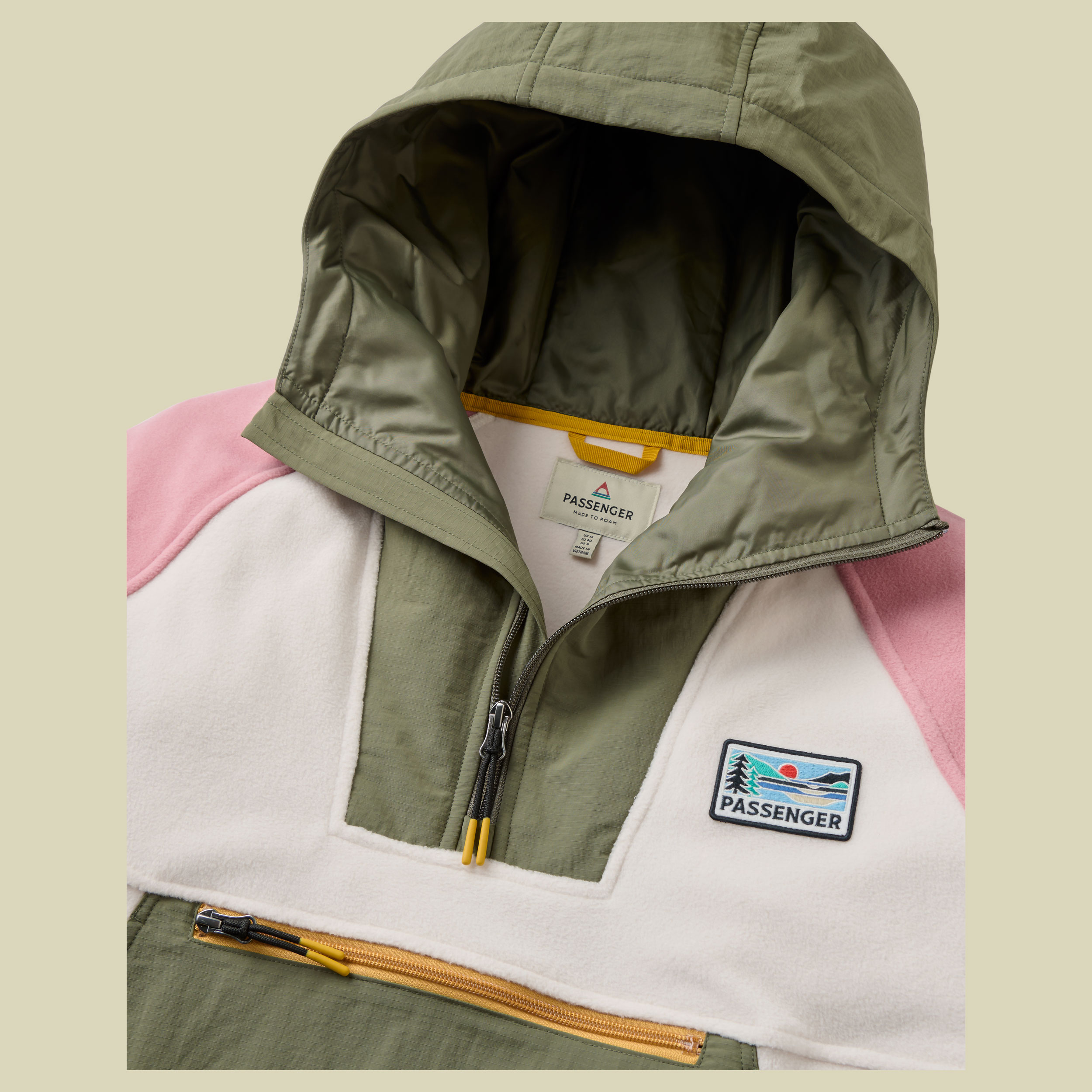 Alexander Hooded Polar Fleece Women S dusty olive/white sand