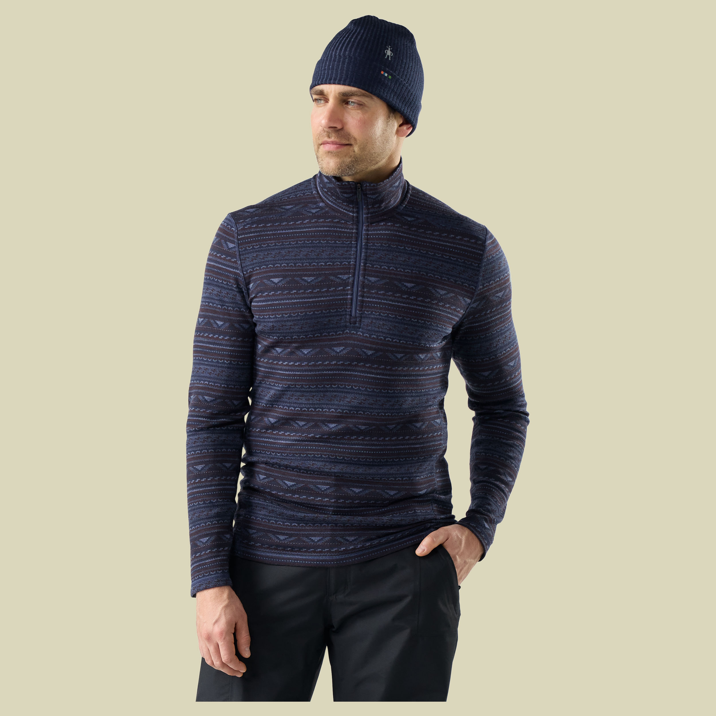 Classic Thermal Merino Baselayer 1/4 Zip Men XL blau - nightfall summit soul