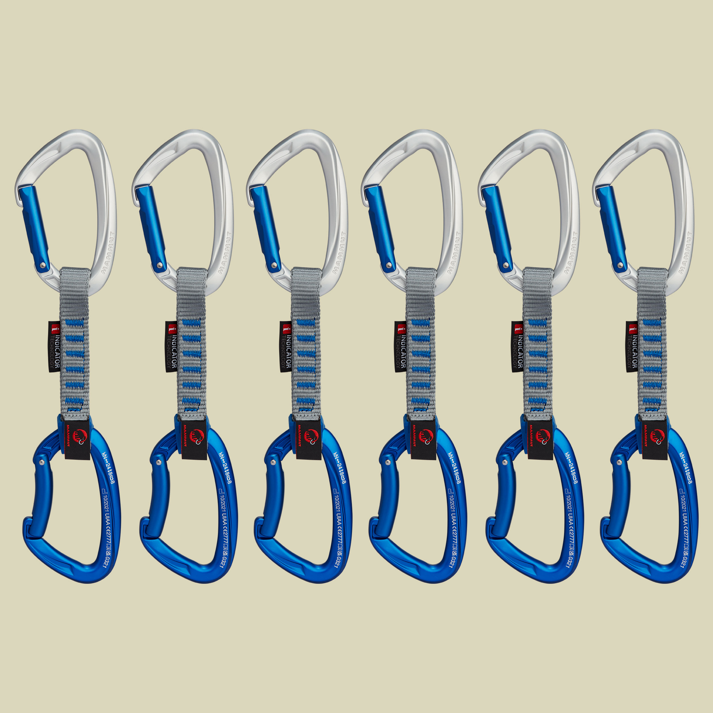 Crag Keylock 10 cm Indicator 6-Pack Quickdraws silver-ultramarine