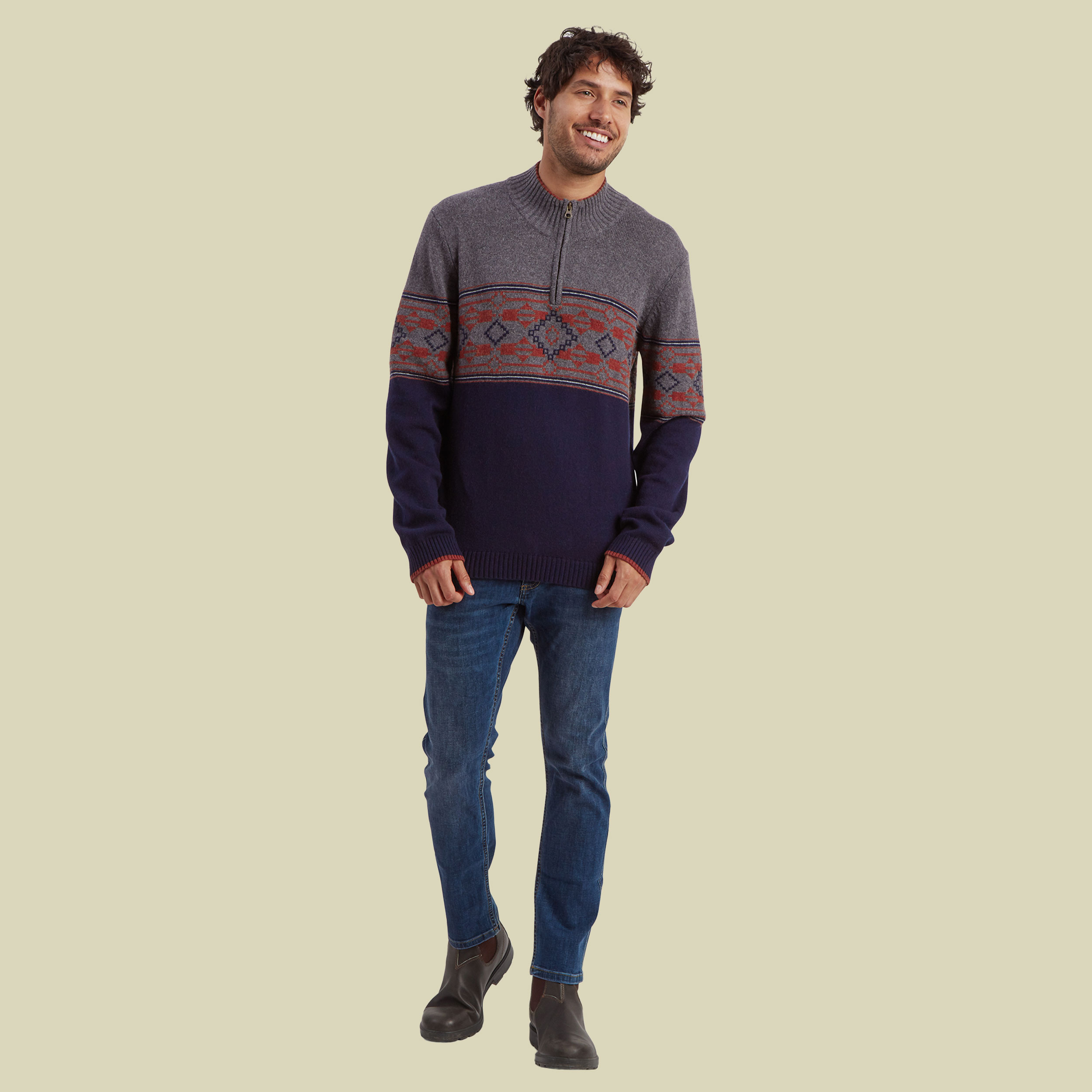 Tej 1/4 Zip Men M blau - rathee blue