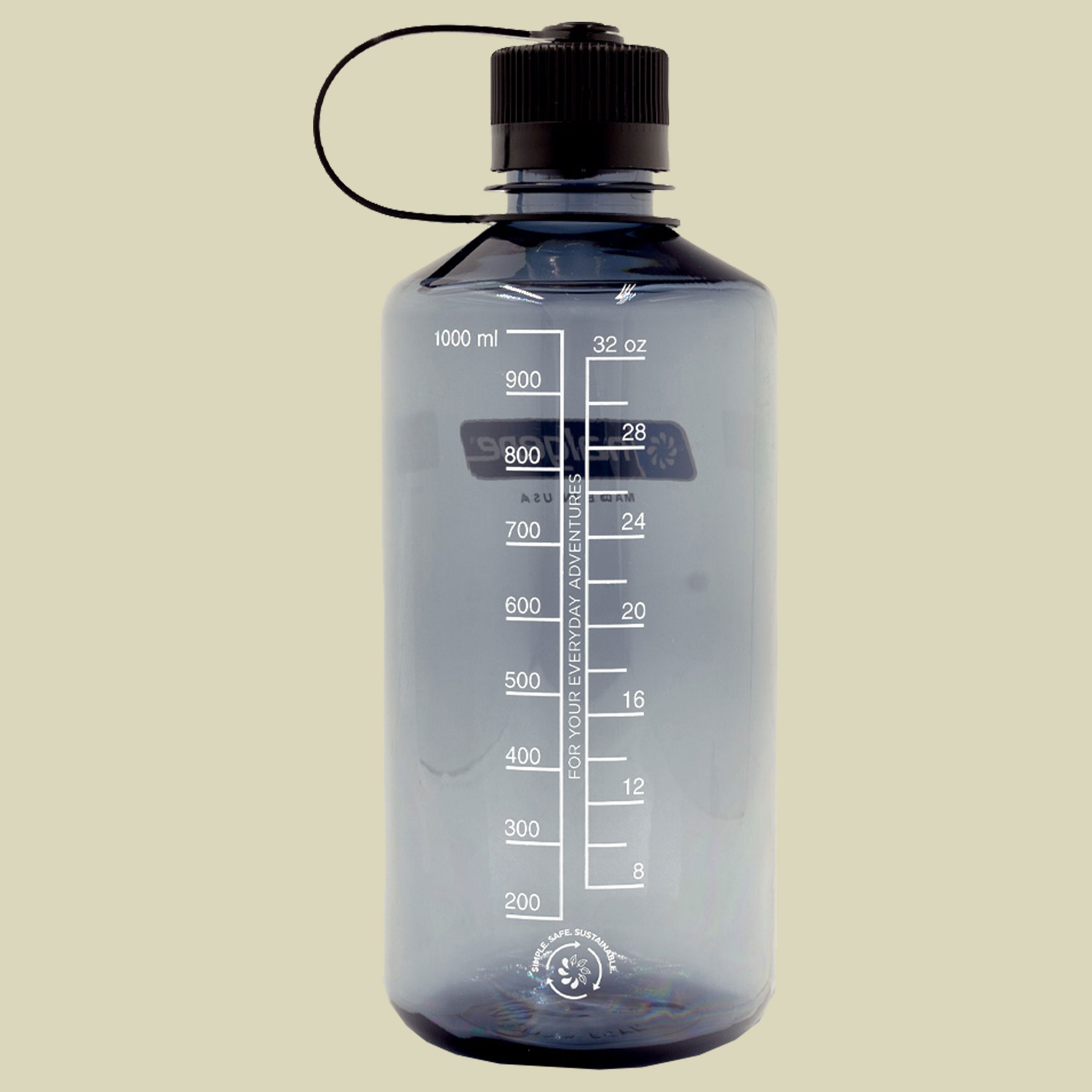 Nalgene Enghalsflasche Größe 1000 Farbe grau