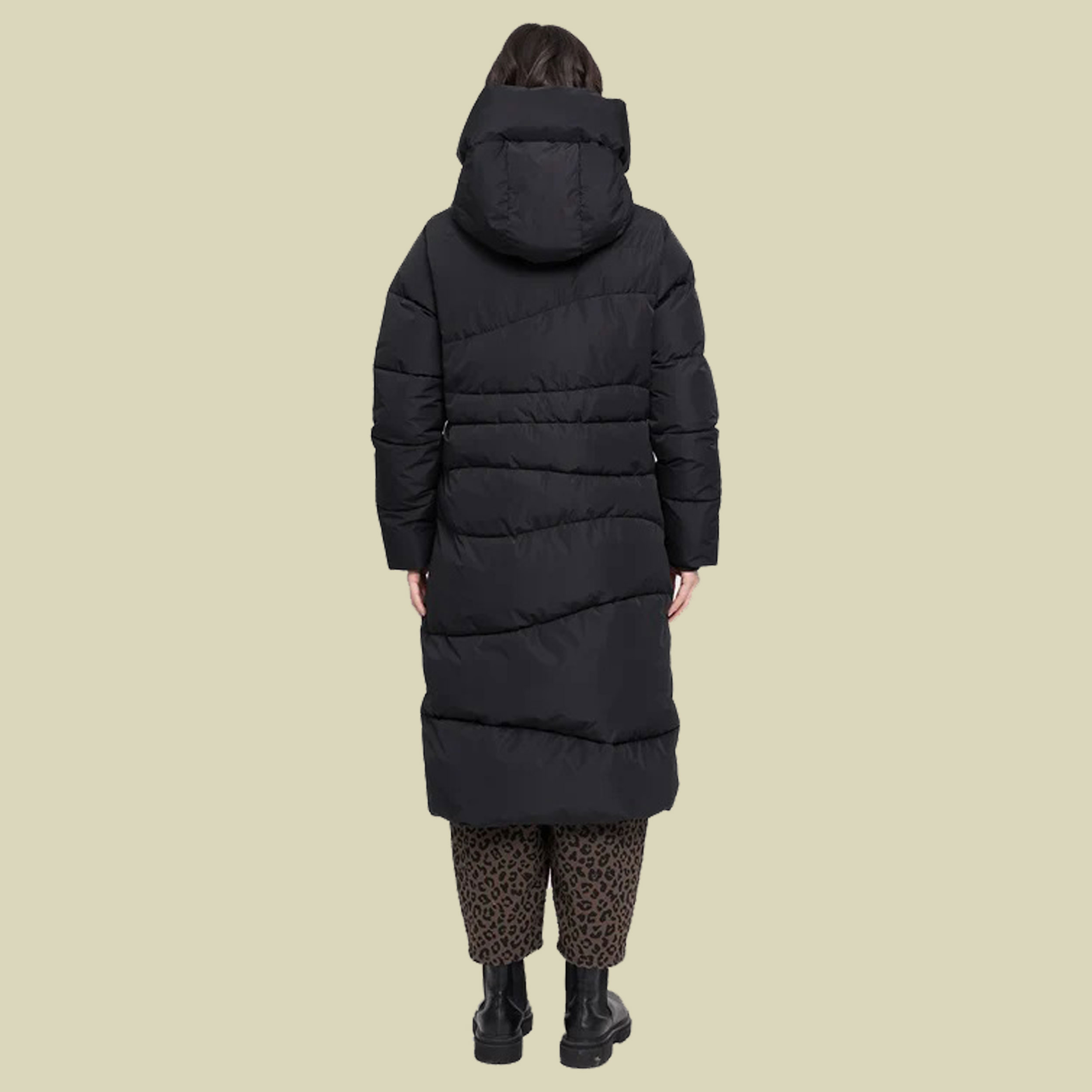 Waves Quilt Puffer Coat Women XS schwarz - black