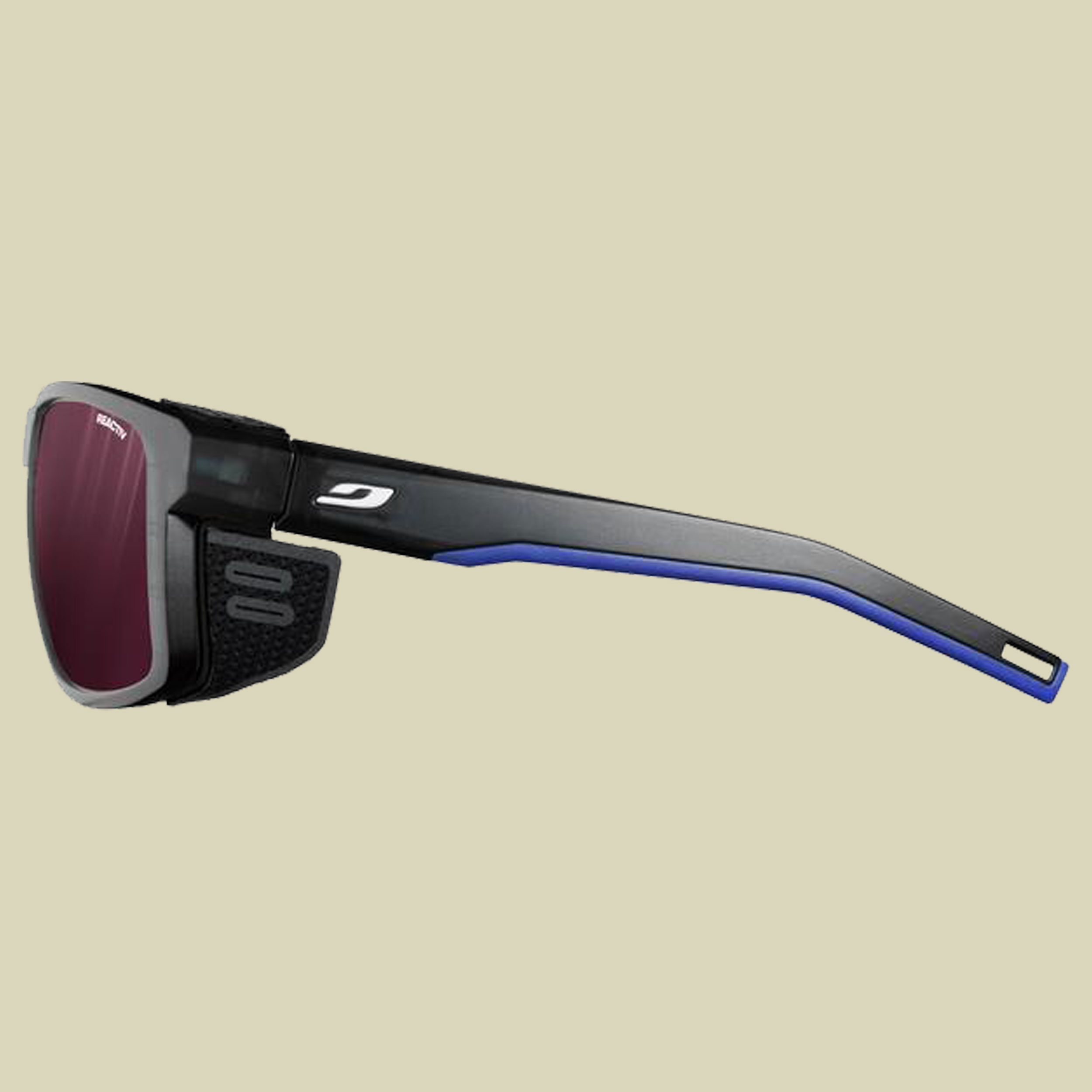 Julbo Shield Reactiv 0-4 High Contrast schwarz durchscheinend matt/blau/weiß