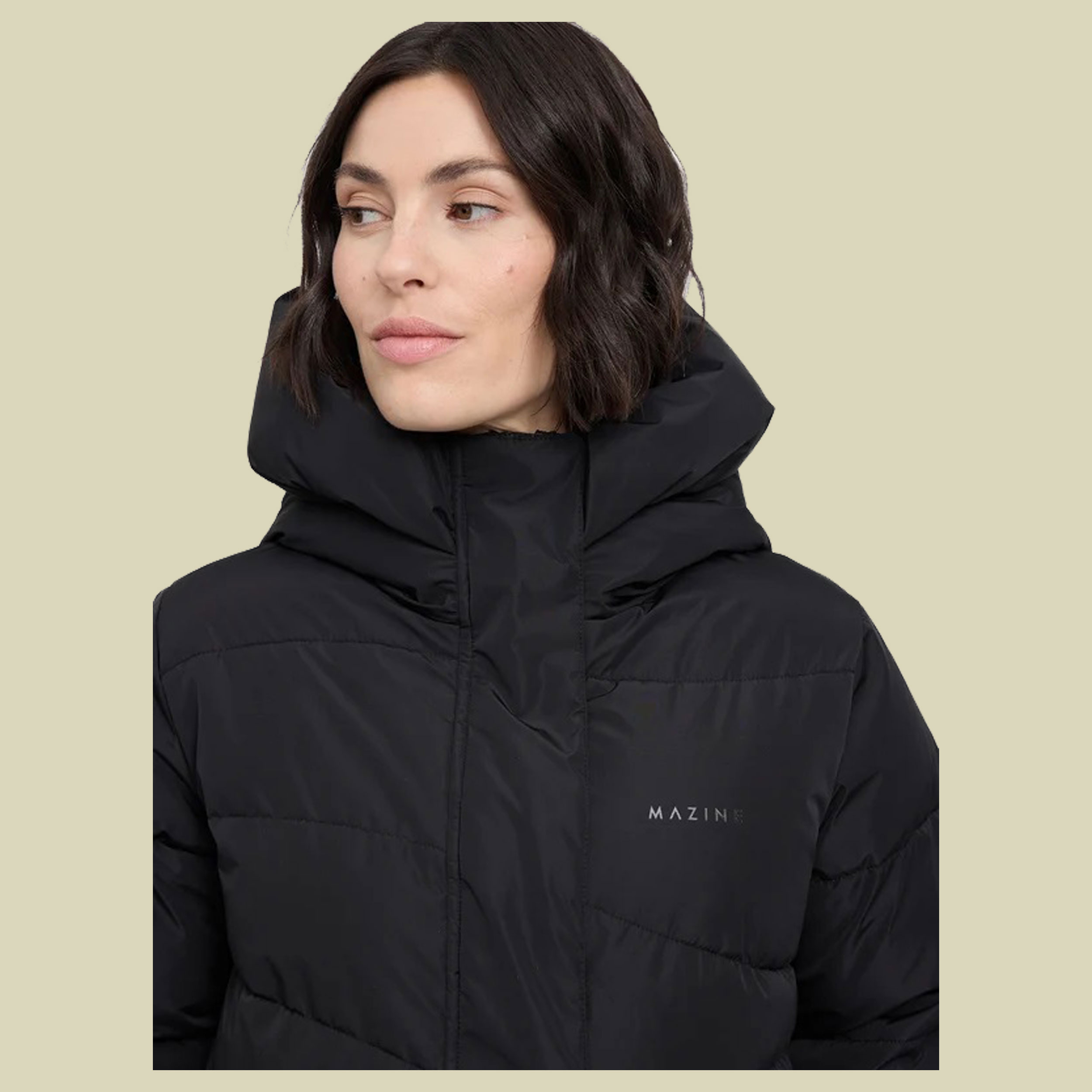 Waves Quilt Puffer Coat Women XS schwarz - black