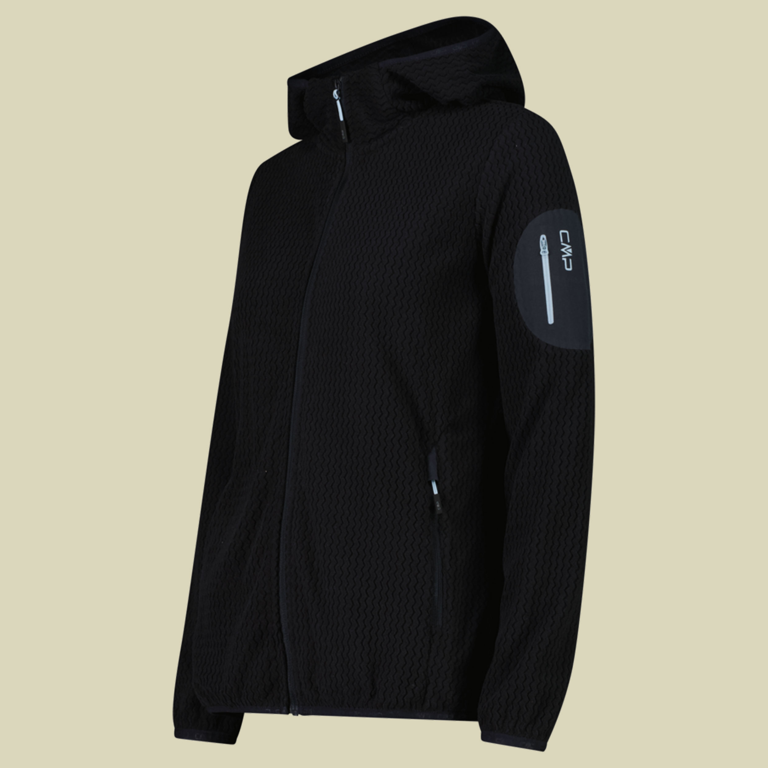 Jacket Fix Hood Knitted Zig Zag Women 36H1286 44 grau - anthracite