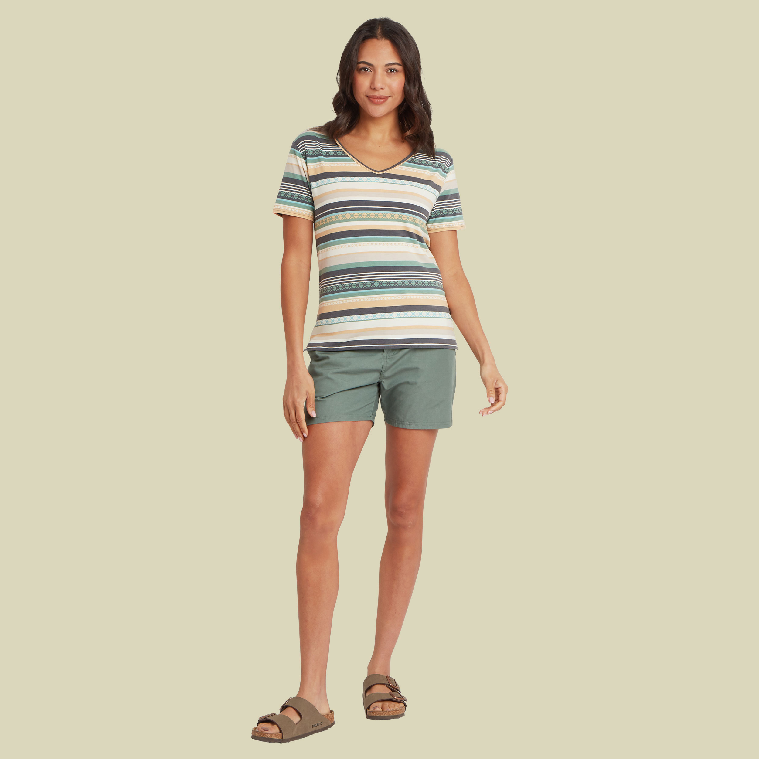 Neha V-Neck Tee XL mehrfarbig - Farbe black indreni