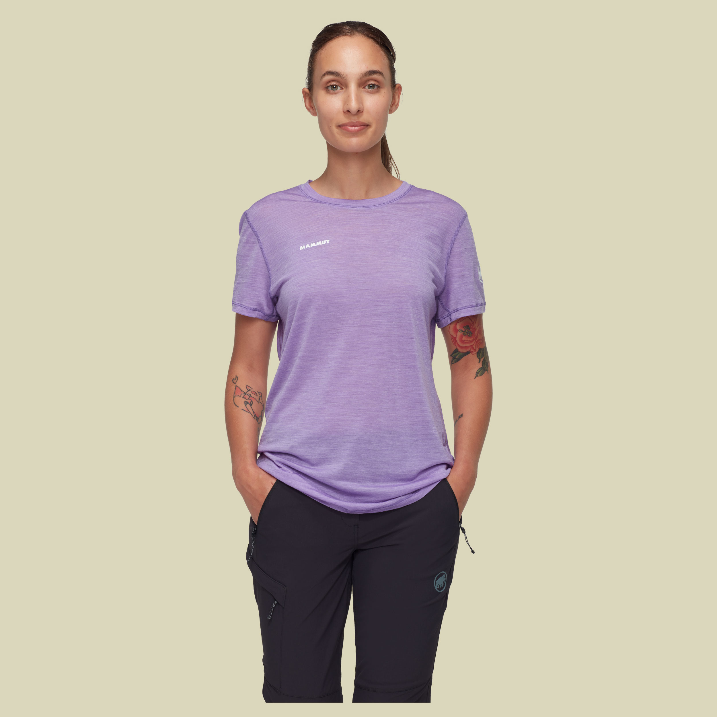 Tree Wool FL T-Shirt Women S lila - lavandin melange
