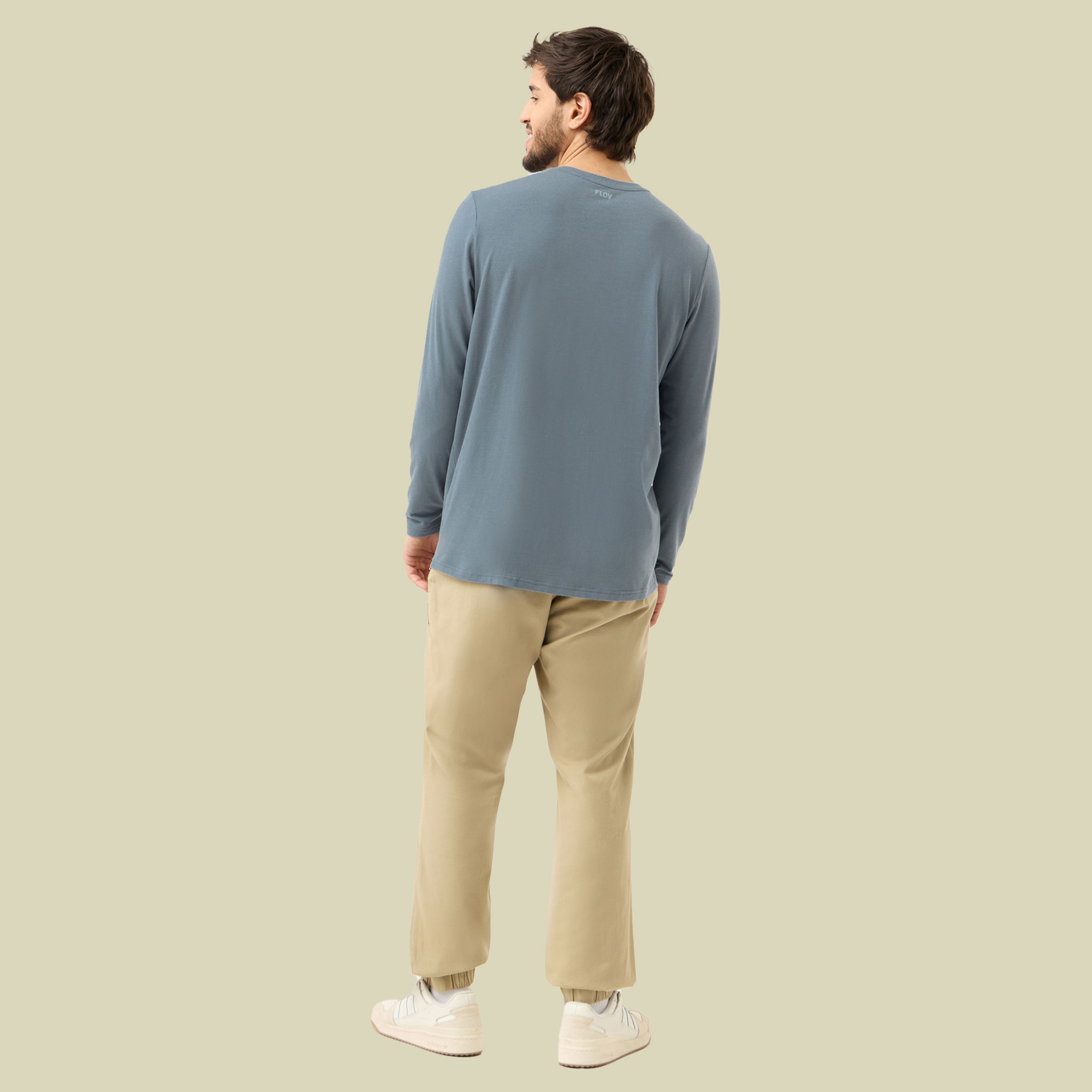 Perris Longsleeve Bamboo Man XL blau - blue/light grey