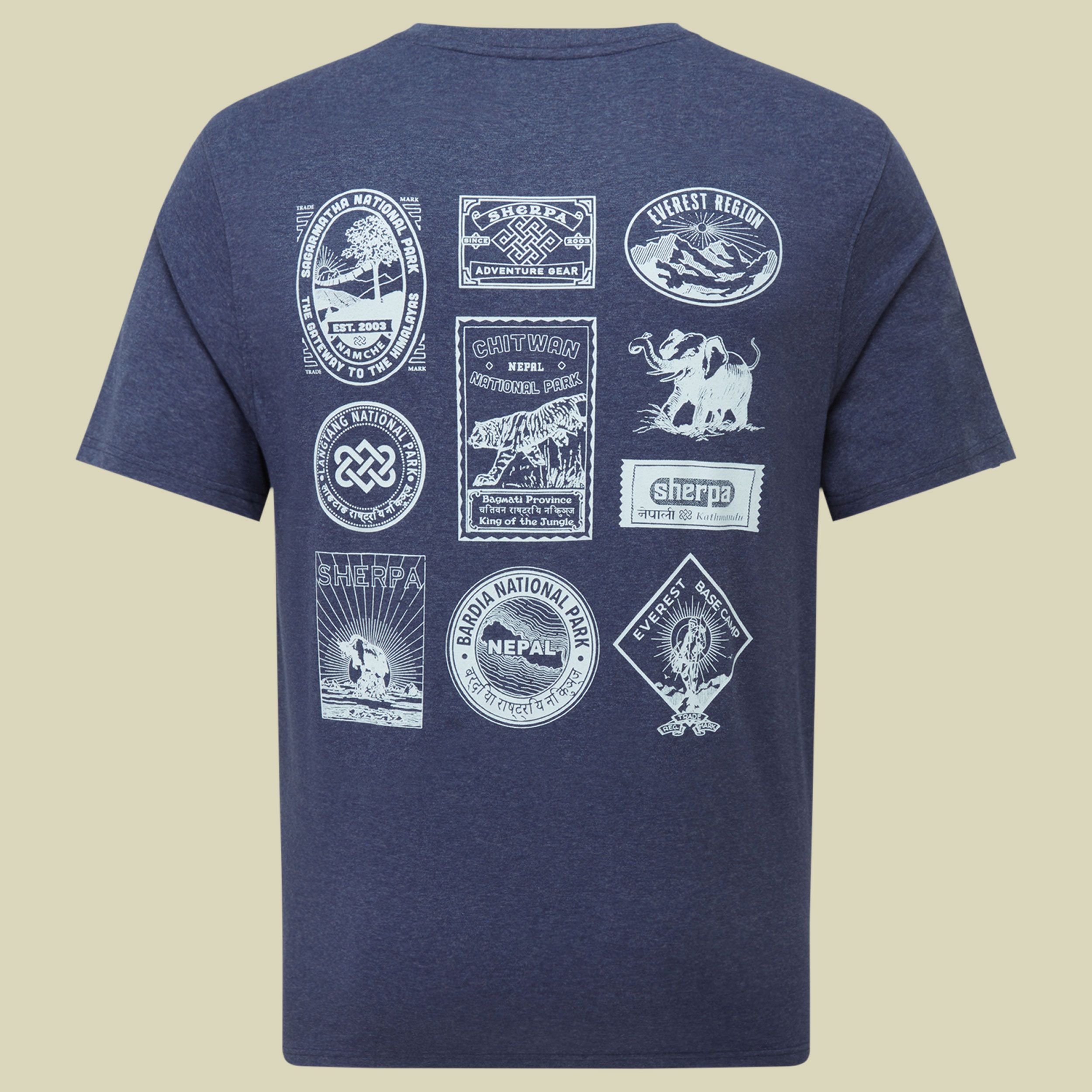 Jutnu Badge Tee Men XXL blau - Farbe rathee blue