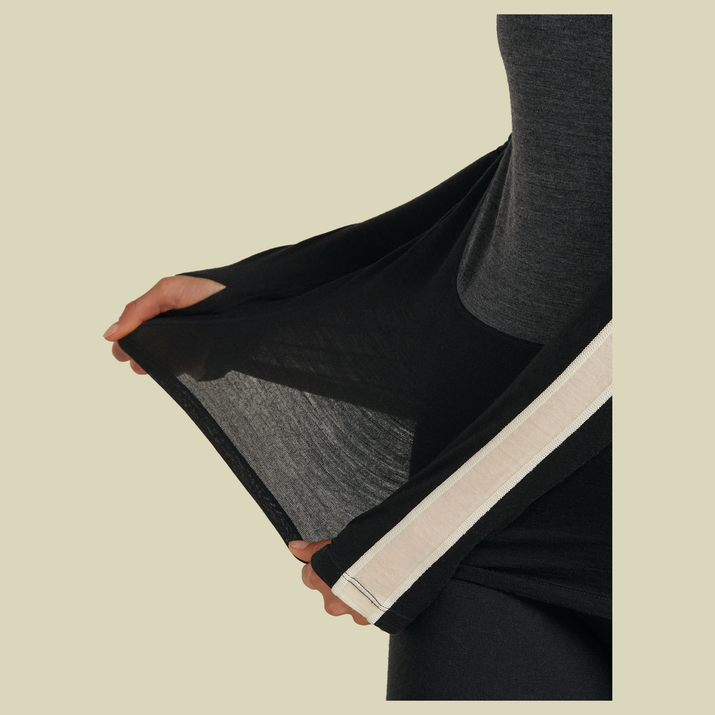 Merino 200 Oasis+ LS High Neck Women XL grau - black/jet hthr/undyed/CB