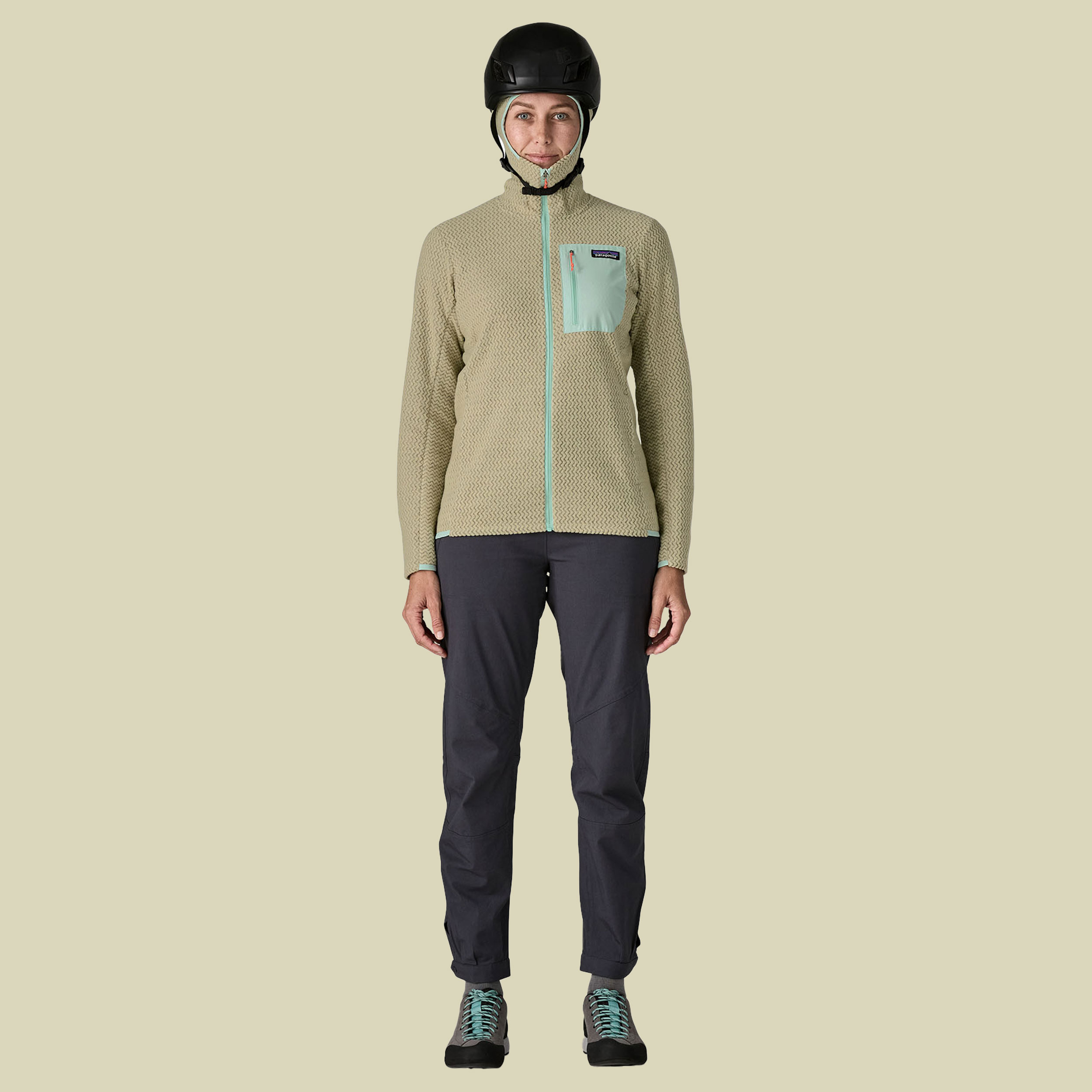 R1 Air Full-Zip Hoody Women grau II XL - weathered stone