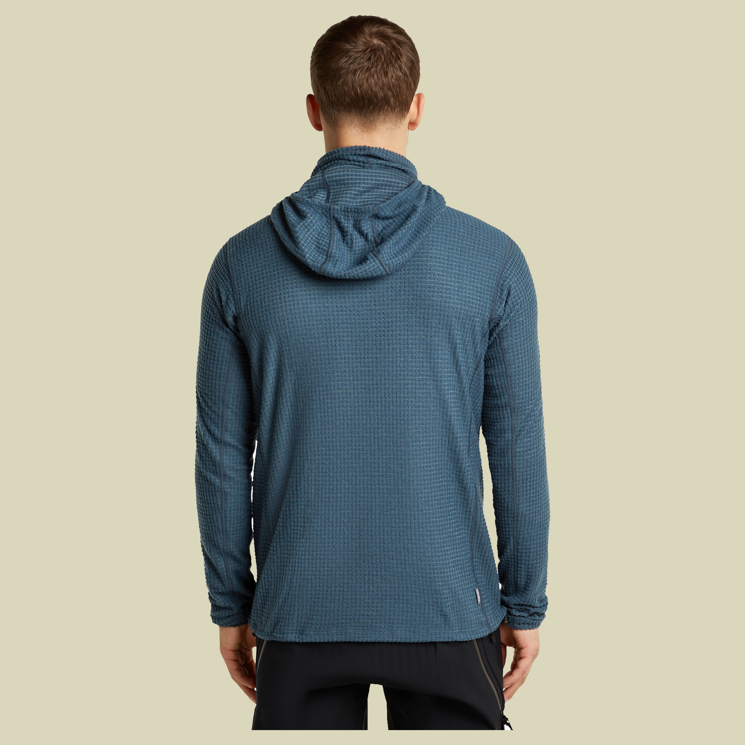 Merino 400 RealFleece Grid Blackridge Pull Hood Men XL blau - abyss
