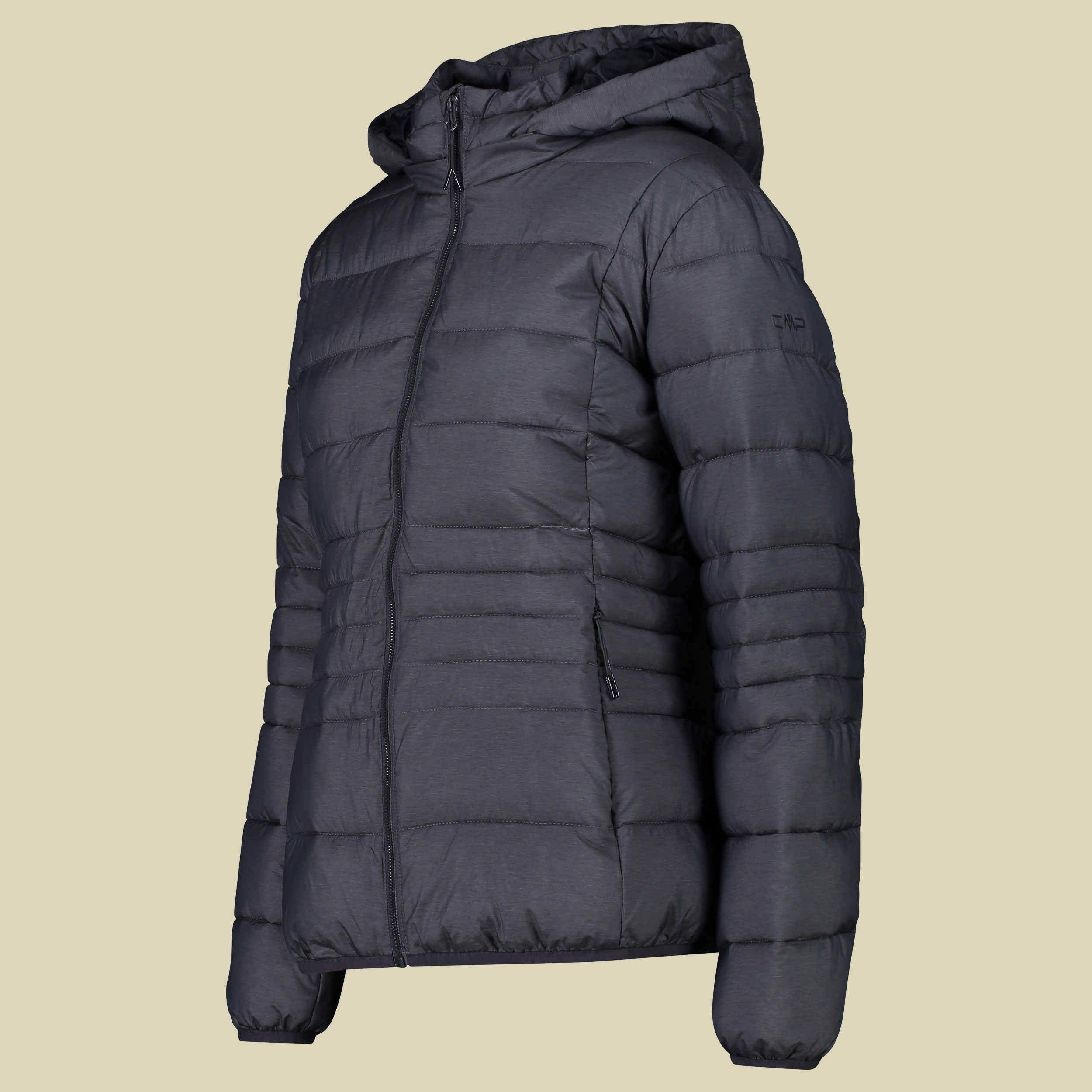 Woman Jacket Snaps Hood Ripstop Melange 33K1706M Größe 42 Farbe graffite melange