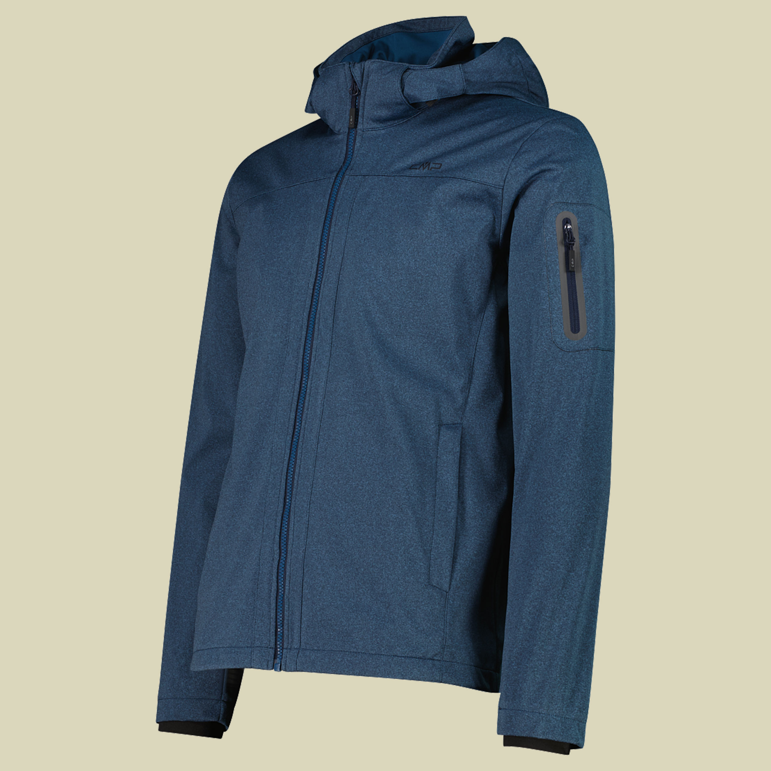 Man Jacket Zip Hood Light Softshell 39A5027 blau 58 - Farbe petroleum mel.
