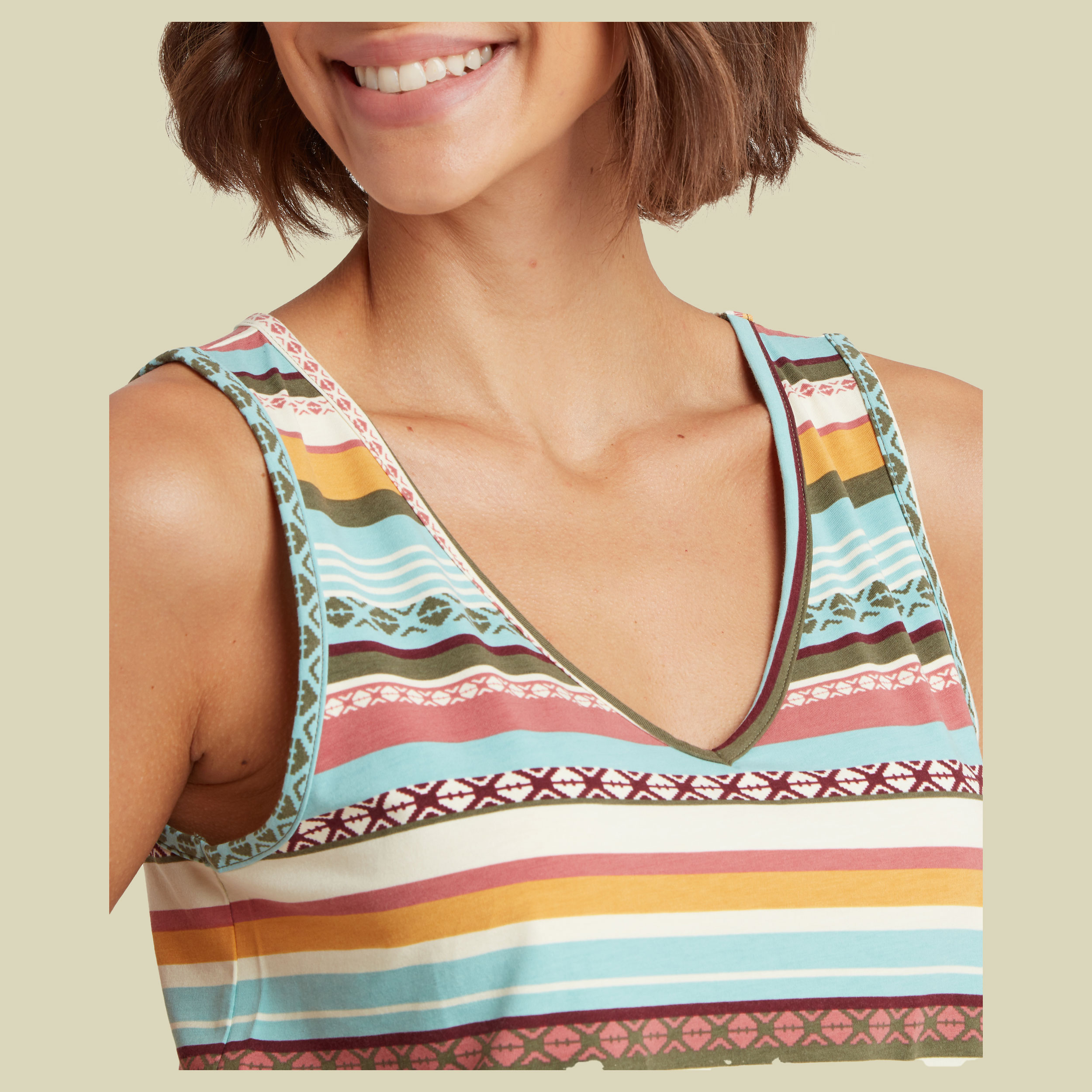 Neha V-Neck Tank Women mehrfarbig II XL - Farbe evergreen indreni