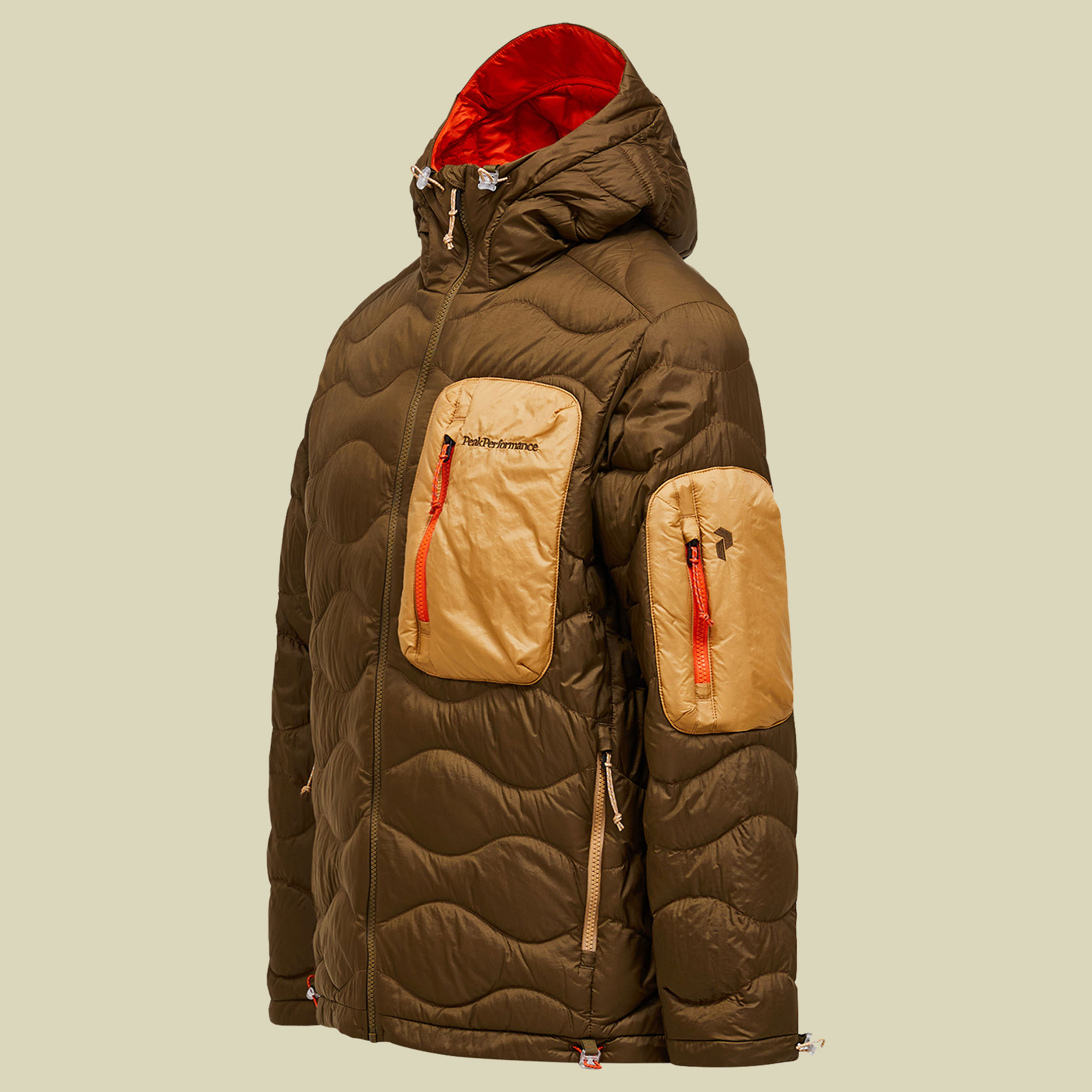 Helium Utility Down Hood Jacket Men S braun - meadow moss / sierra sand