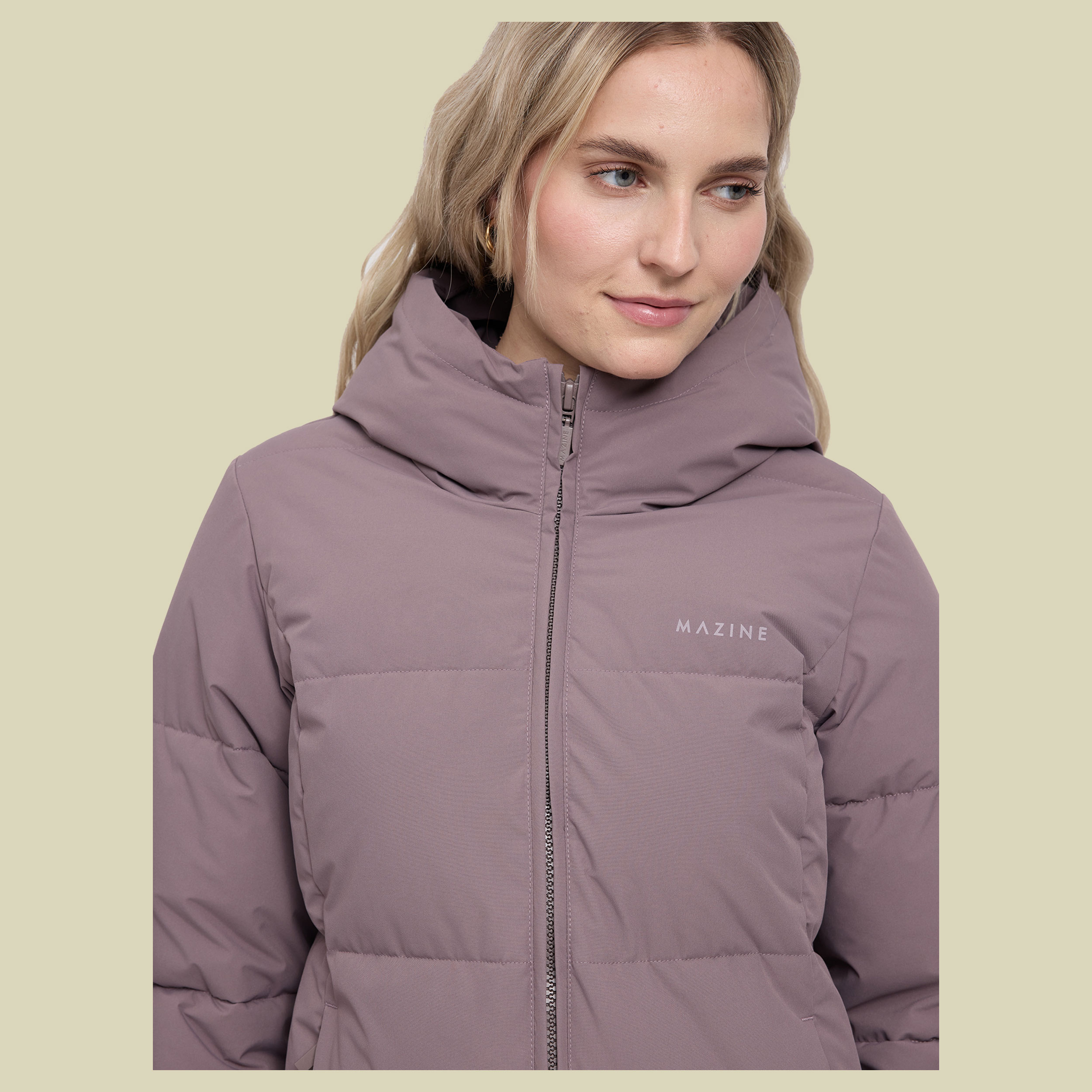 Basic Puffer Coat Women L grau - sparrow