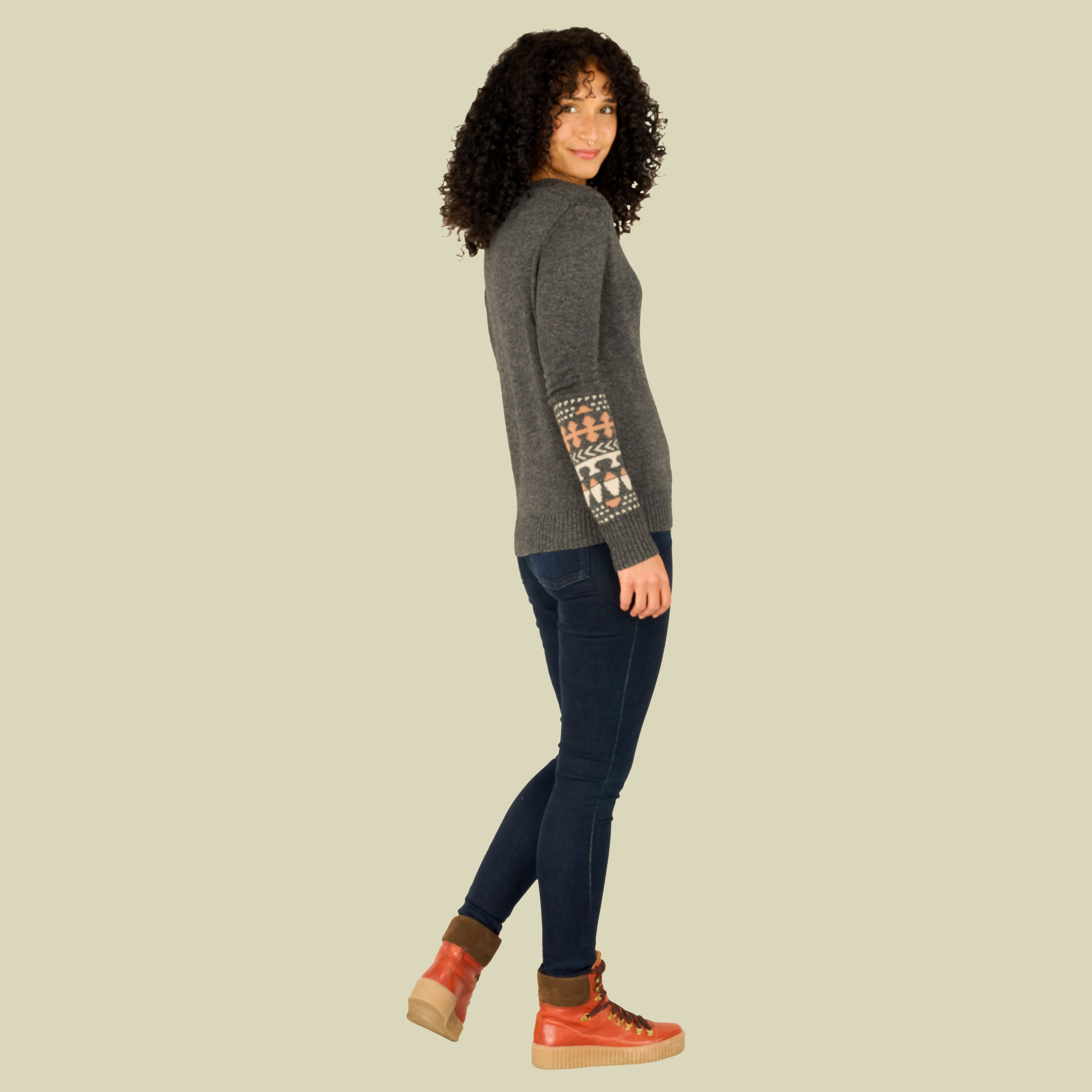 Maya V-Neck Sweater Women Größe L  Farbe kharani grey