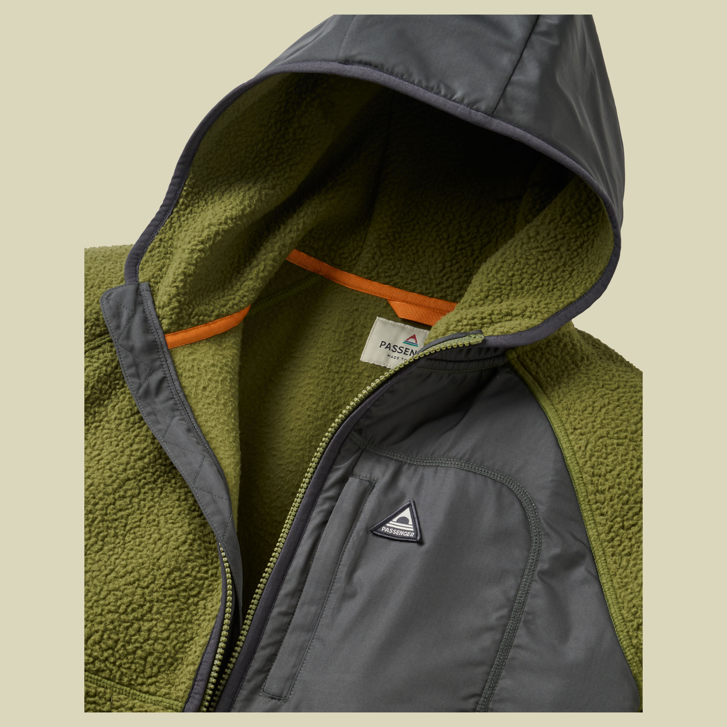 Offgrid Recycled Full Zip Hooded Sherpa Fleece Men M grün - khaki
